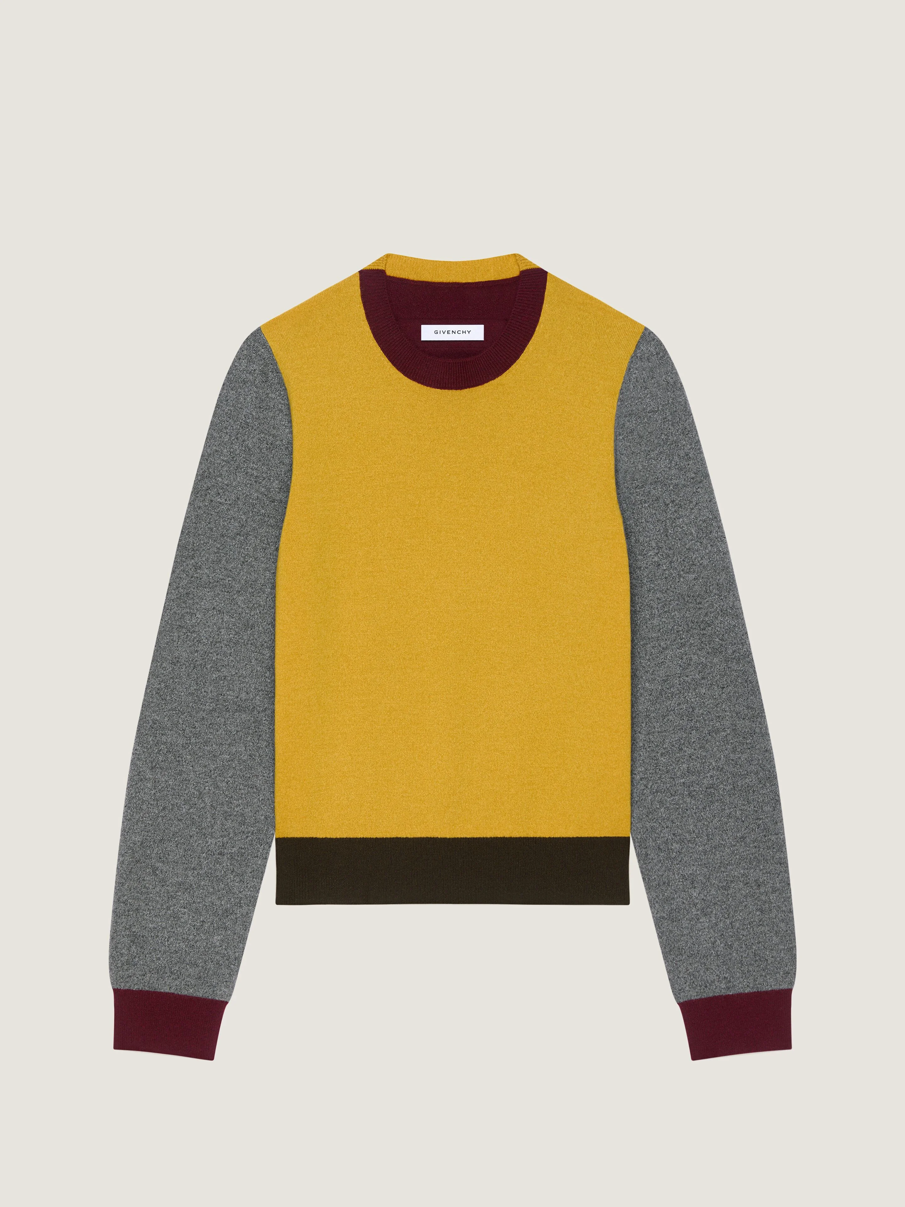 SWEATER IN WOOL KNIT WITH COLOR BLOCK - 1
