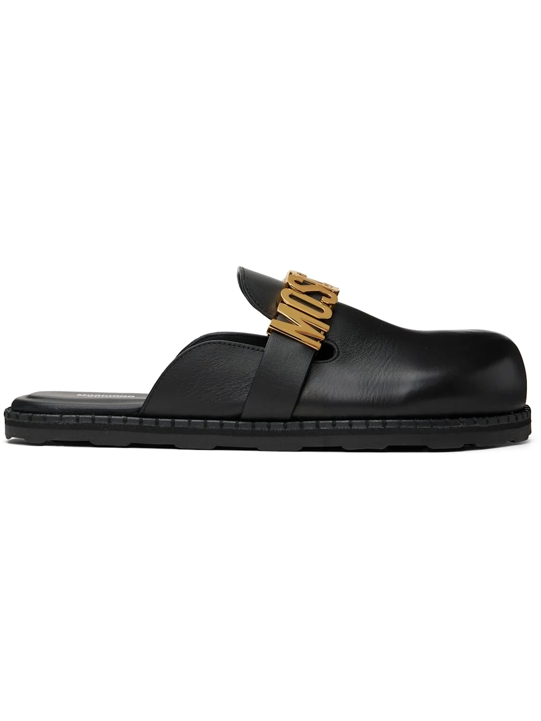 블랙 가죽 Mule Loafers - 1