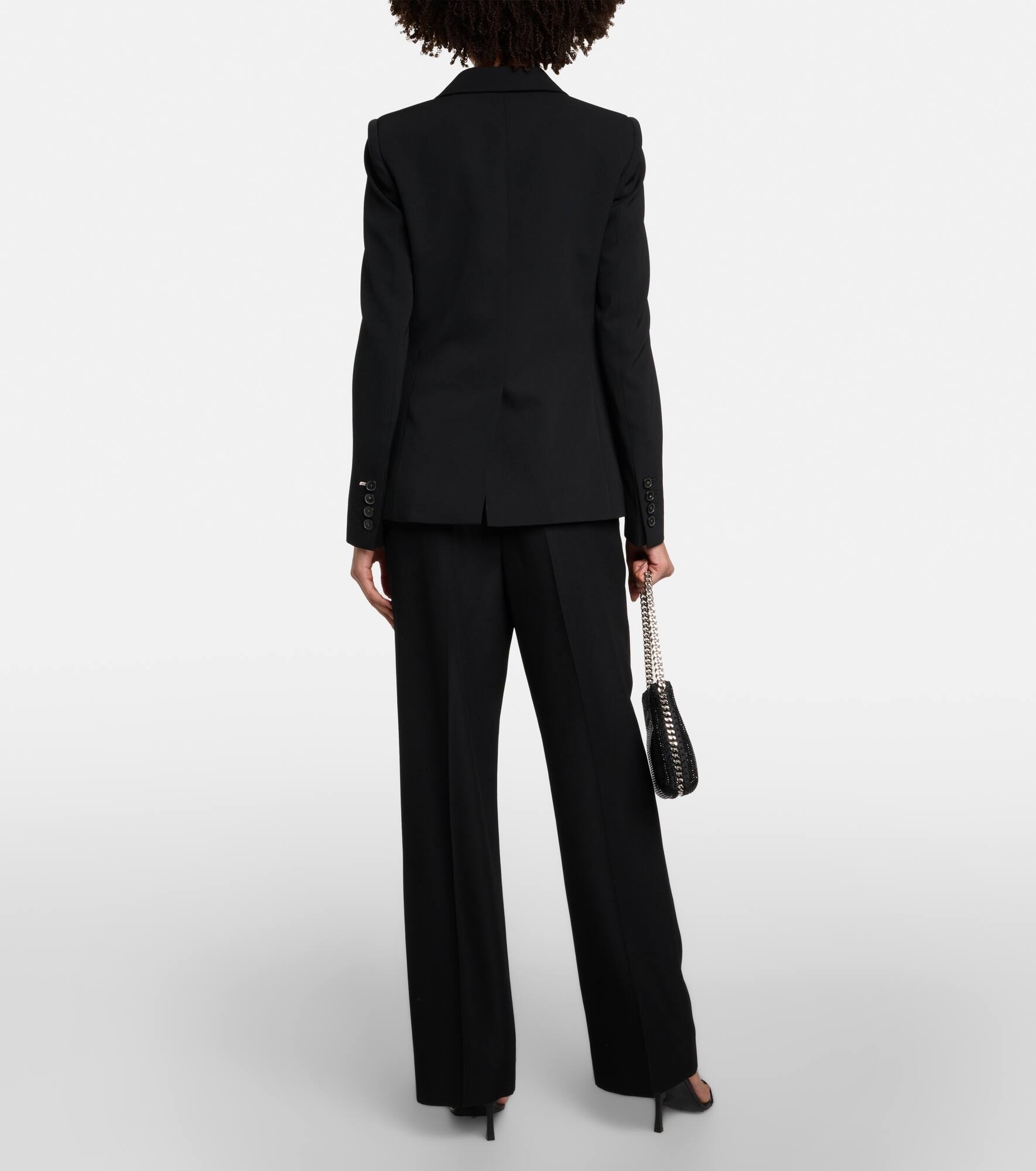 Single-breasted wool blend blazer - 3