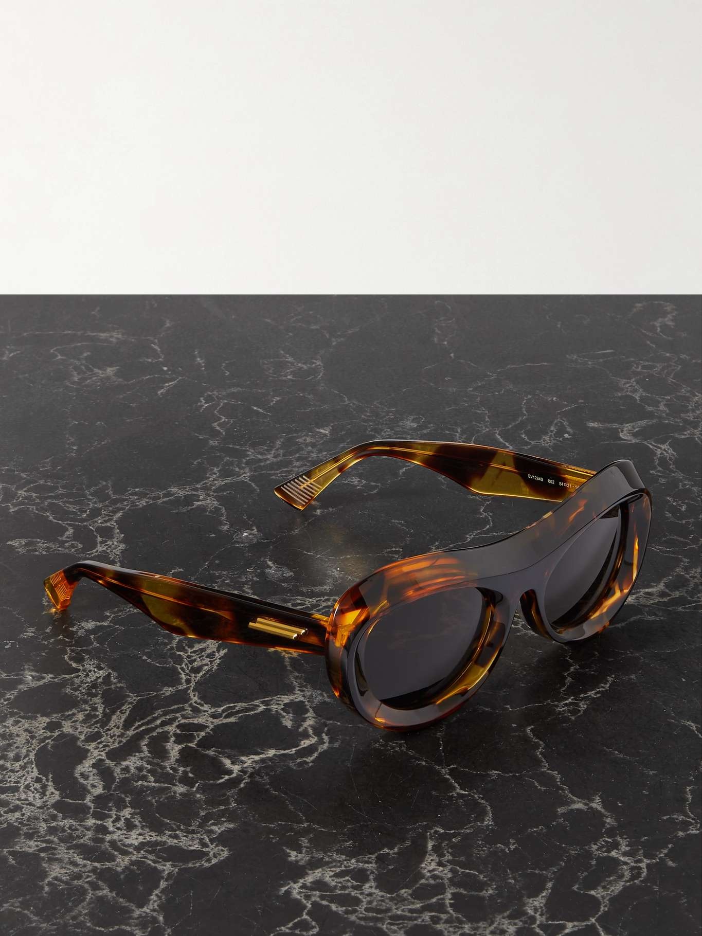 Round-frame tortoiseshell acetate sunglasses - 2