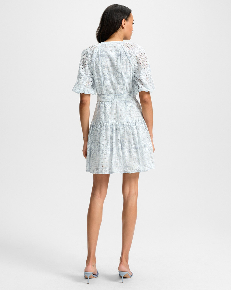 VERONICA BEARD BOBBIE EYELET MINI DRESS outlook