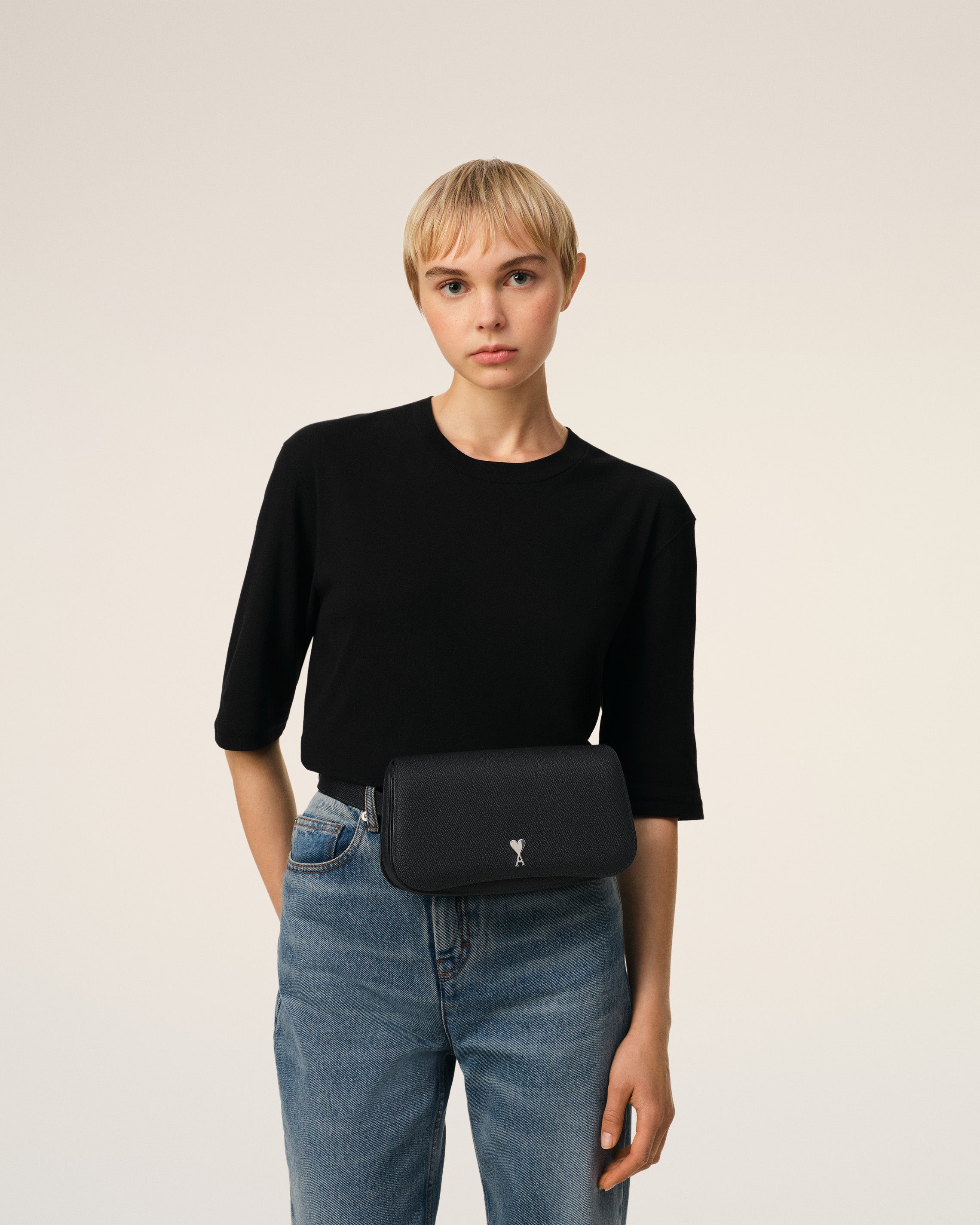 BLACK LEATHER CROSSBODY PARIS PARIS BAG - 2