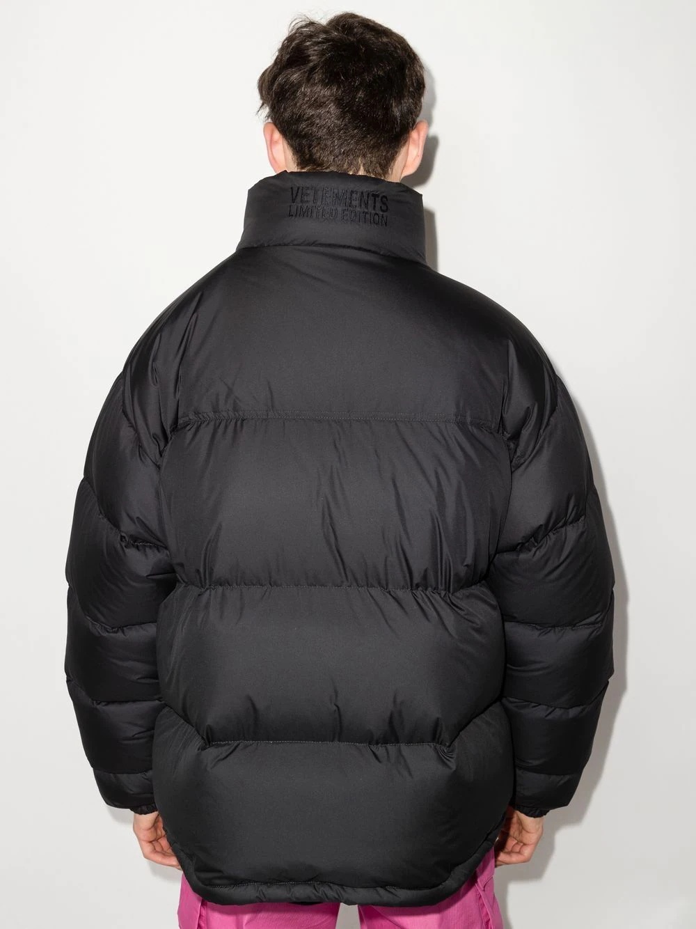 logo-patch padded coat - 3