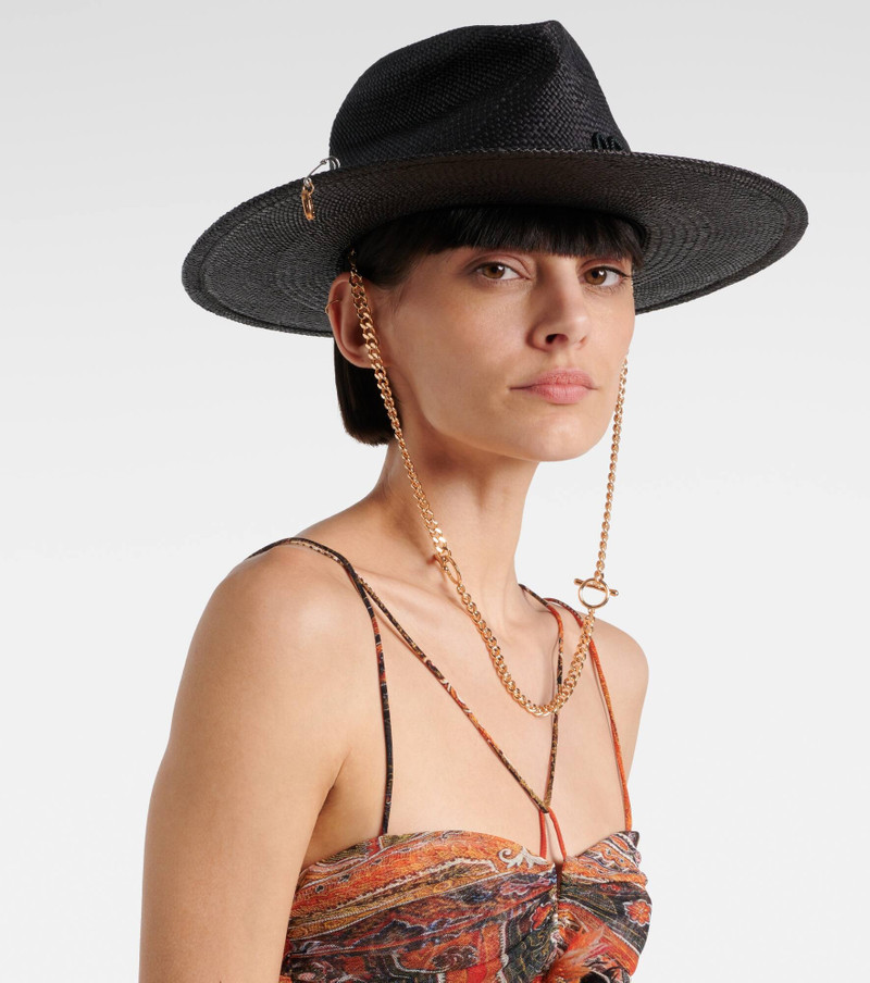Logo chain-detail straw fedora 5