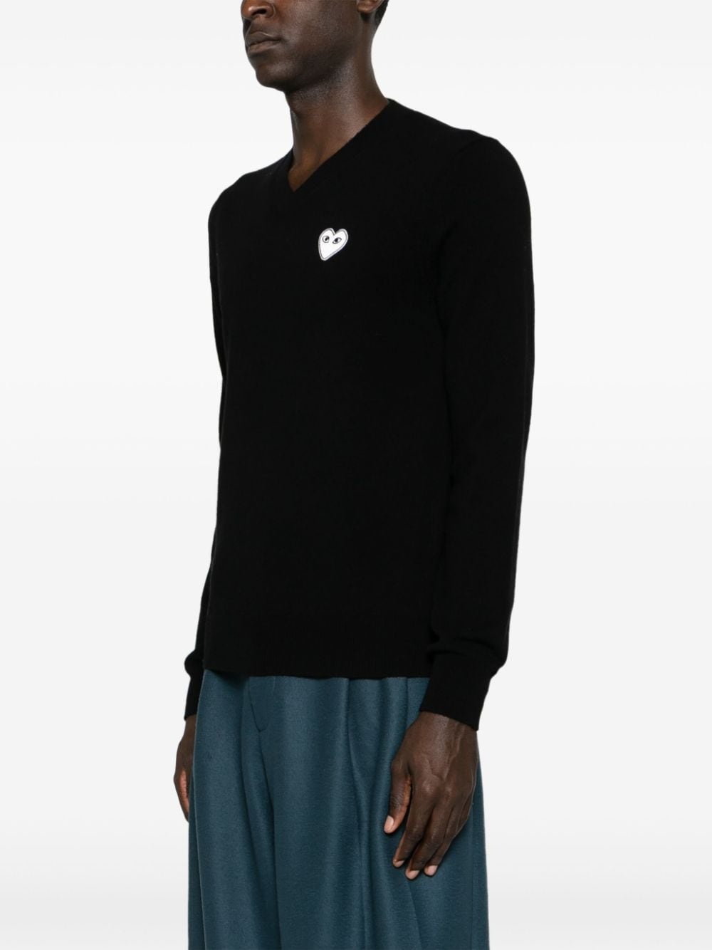 heart-patch wool jumper - 4