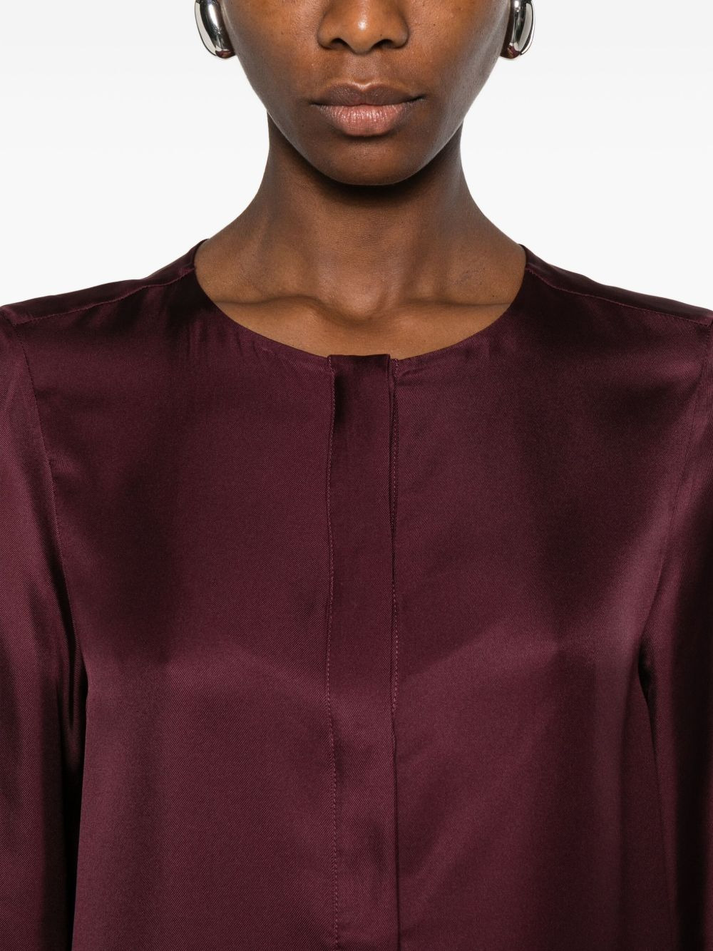 long-sleeve satin shirt - 5