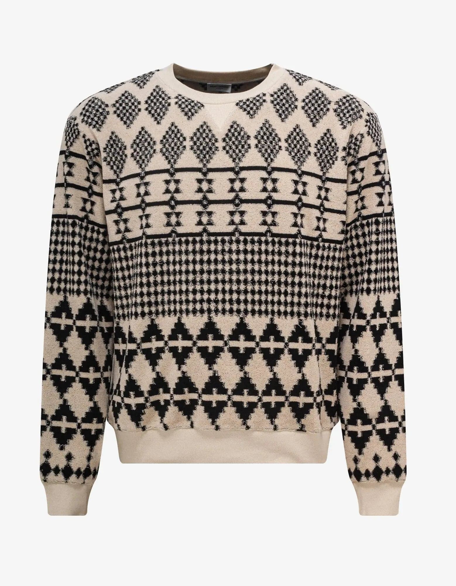 Saint Laurent Neutral Jacquard Sweatshirt - 1
