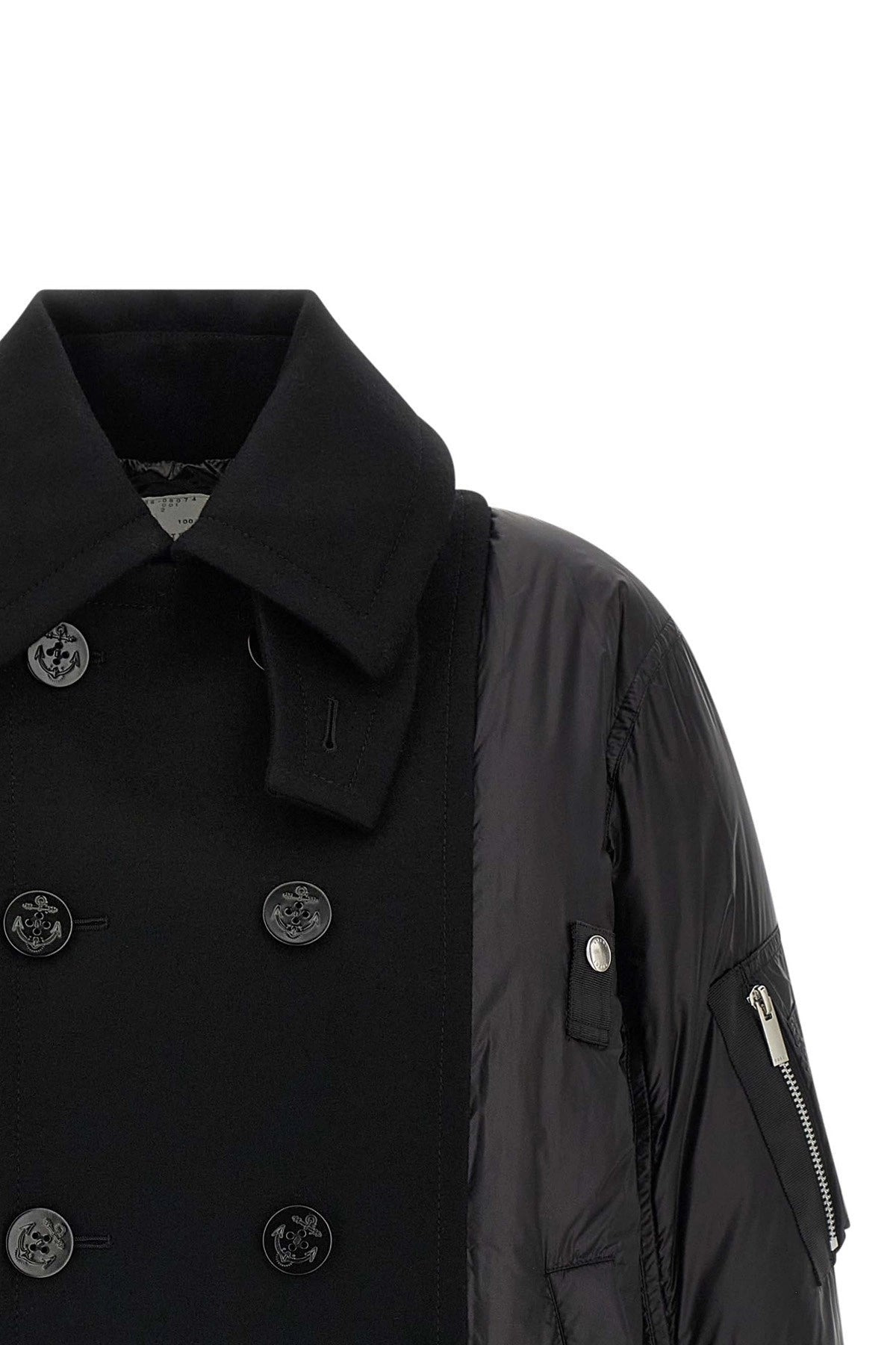 Sacai Women Wool Insert Bomber Jacket - 3
