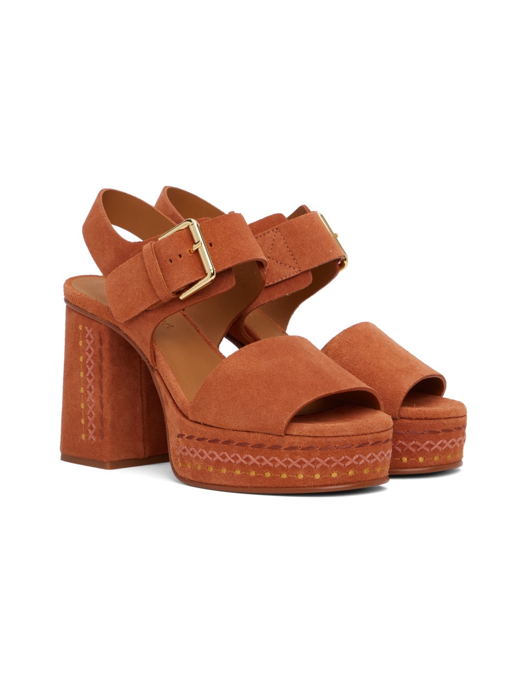 Orange Pheebe Platform Sandals - 4