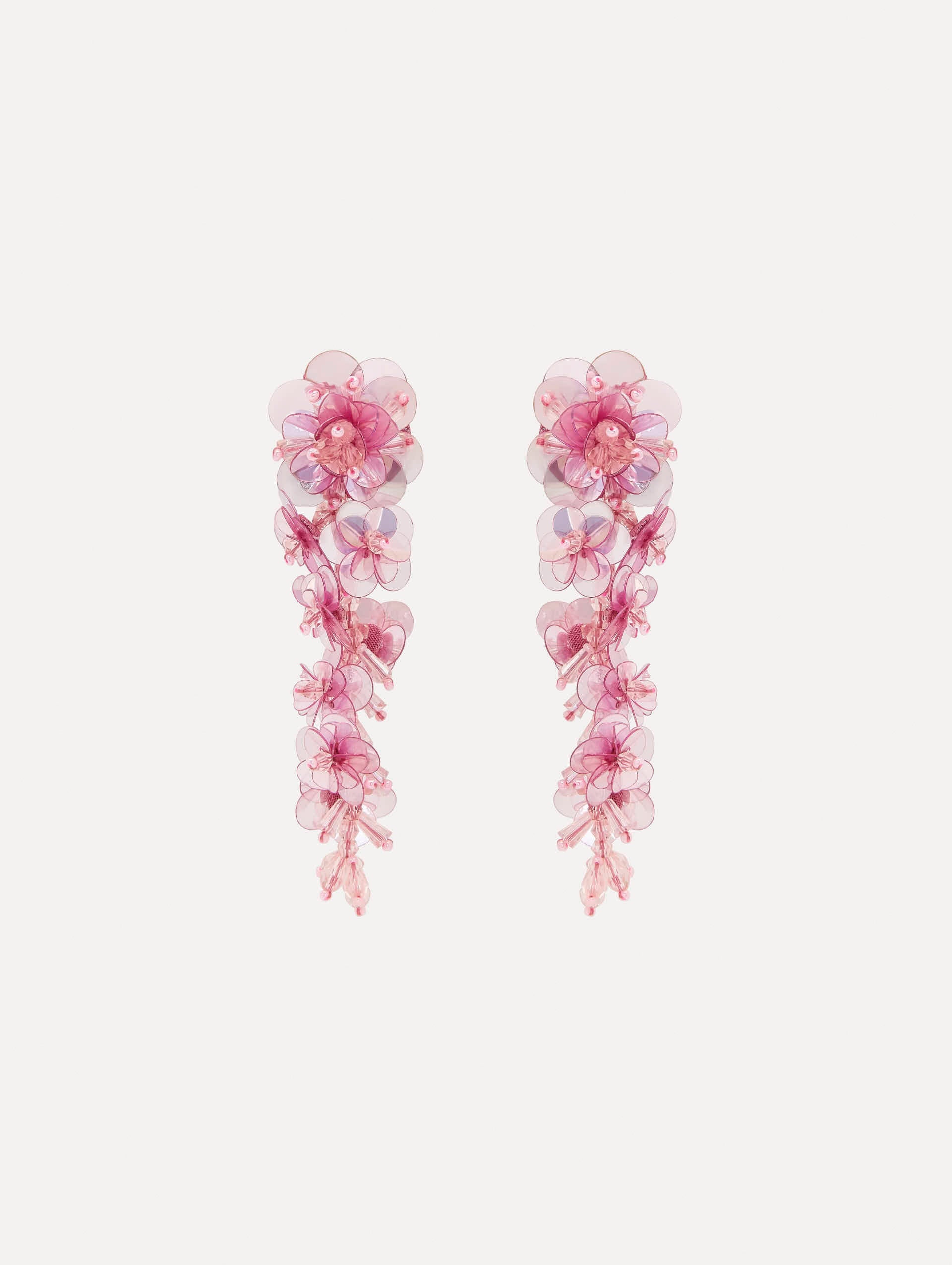 SEQUIN FLOWER CLIP-ON EARRINGS - 1