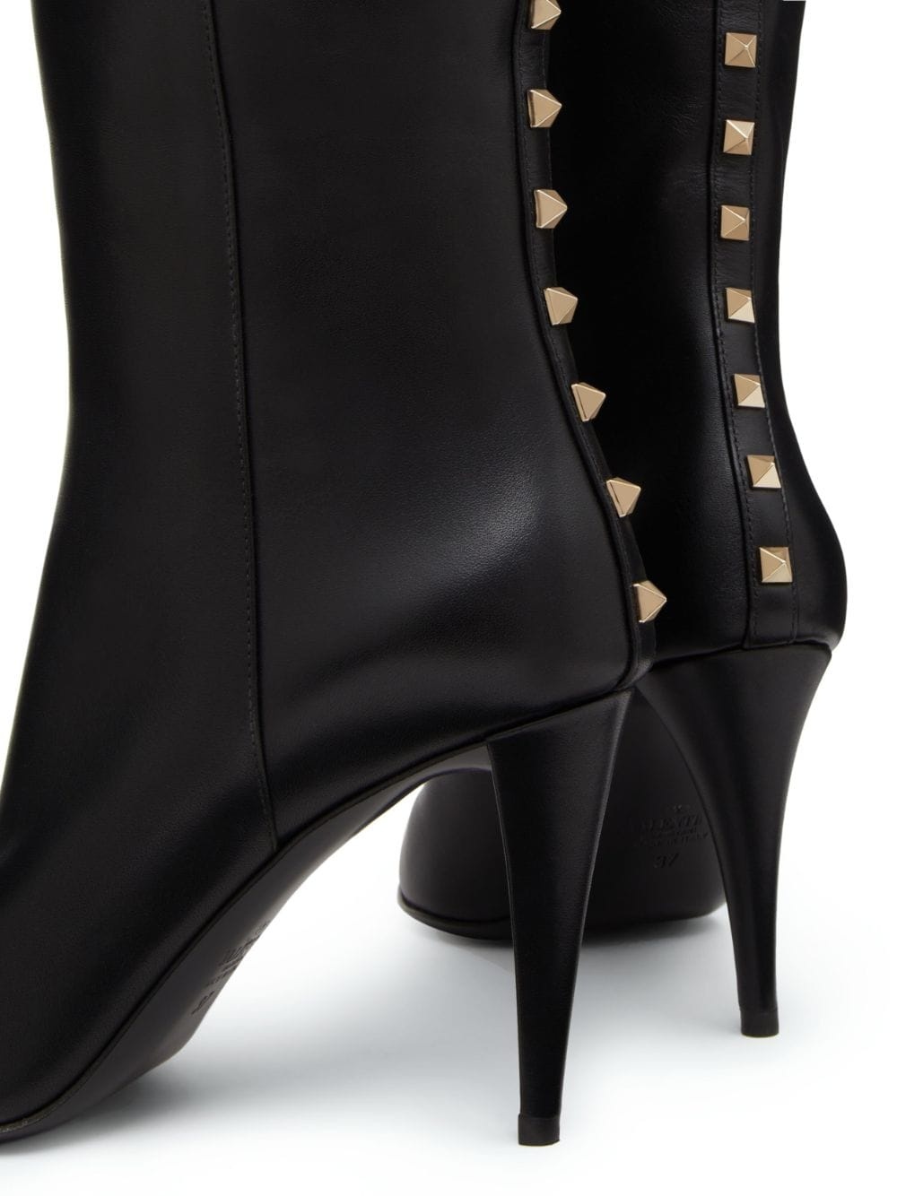 Rockstud leather knee-high boots - 5