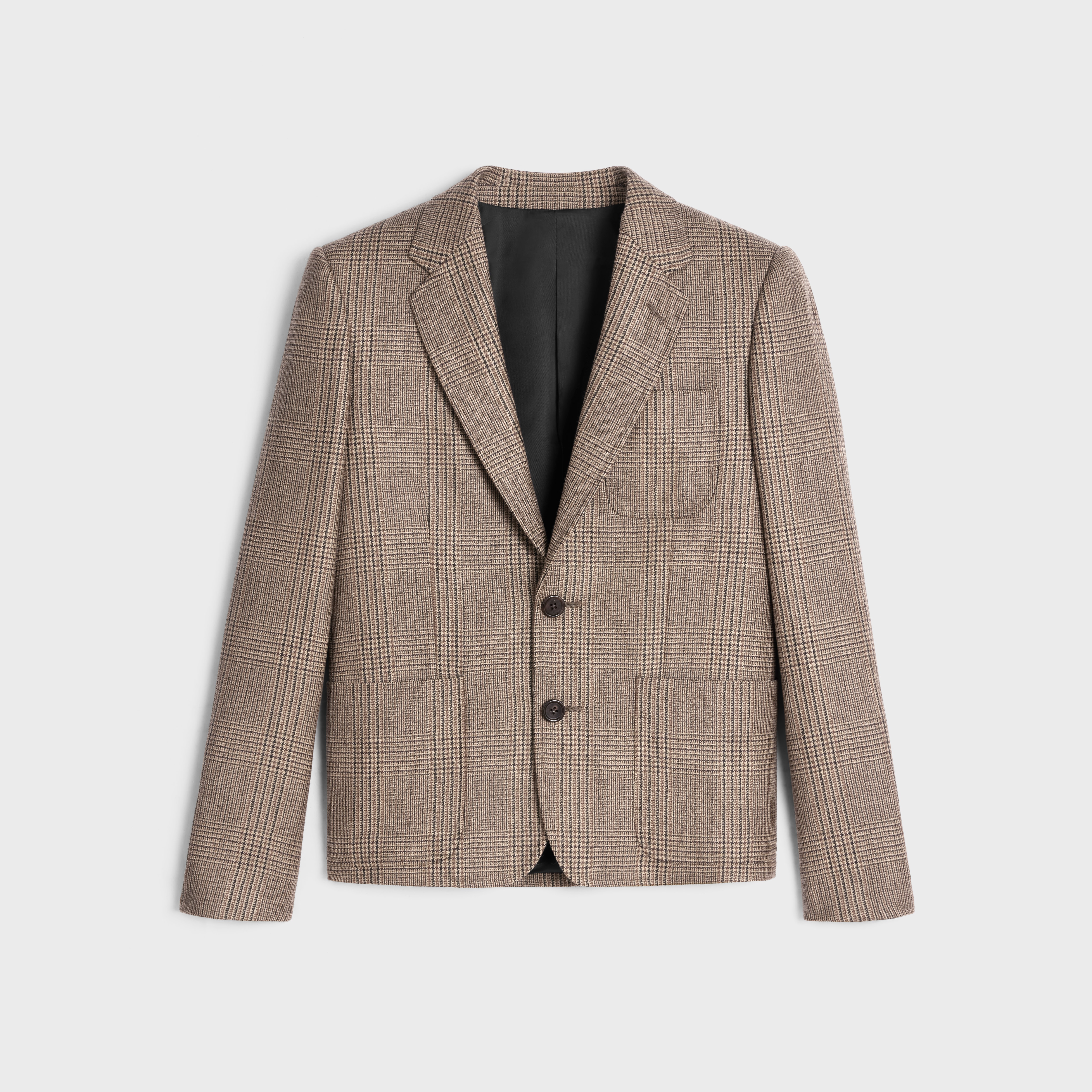 short jacket in prince of wales check wool - 1