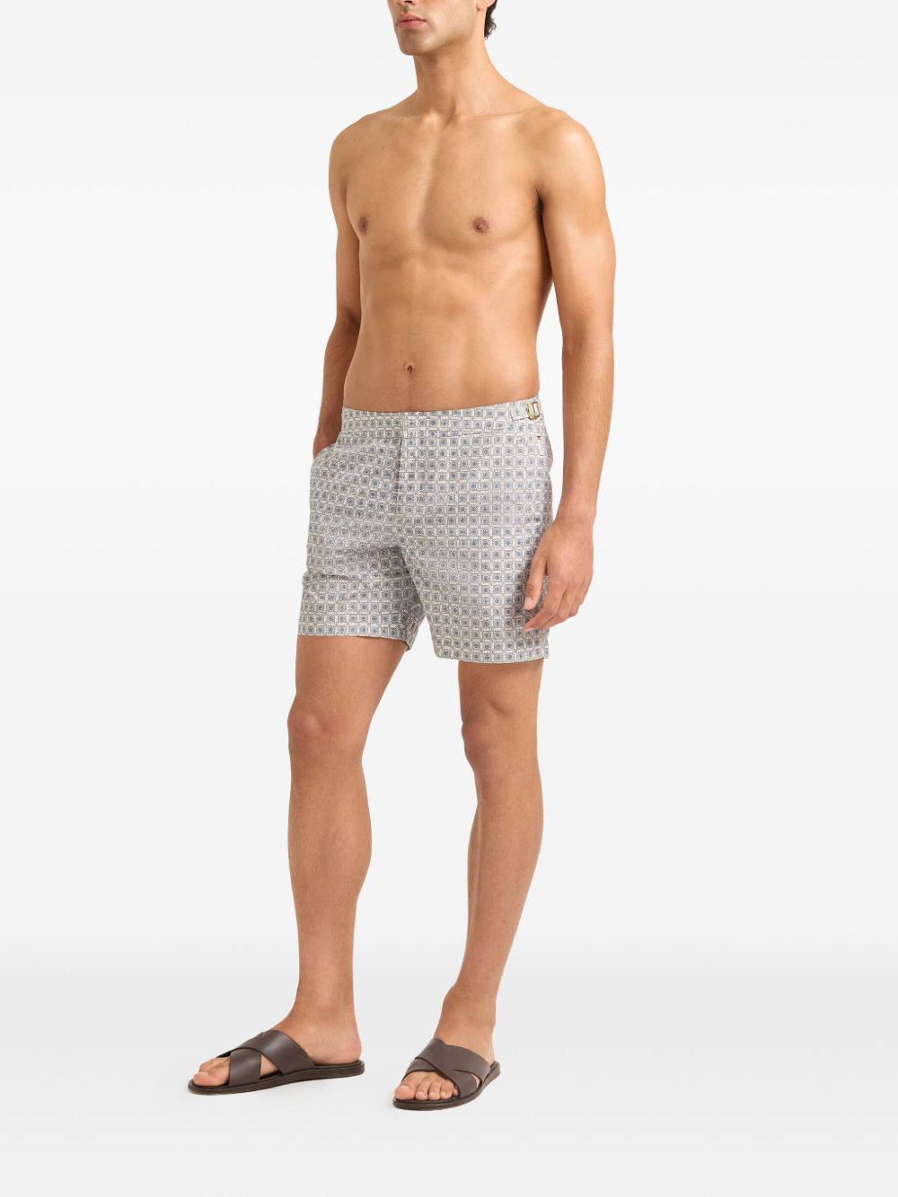 geometric-pattern swim shorts - 4