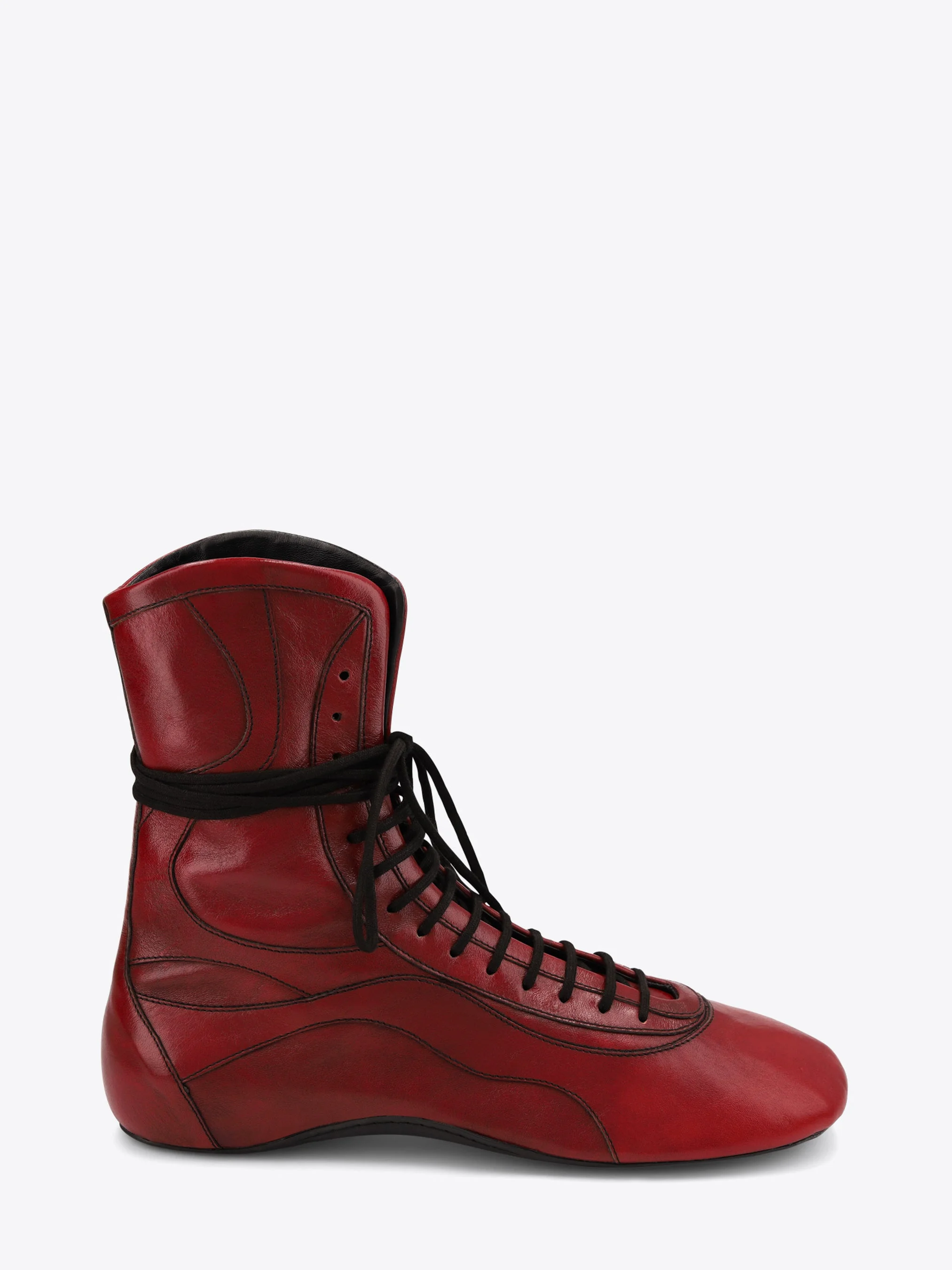 LEATHER HIGH TOP SNEAKERS - 1