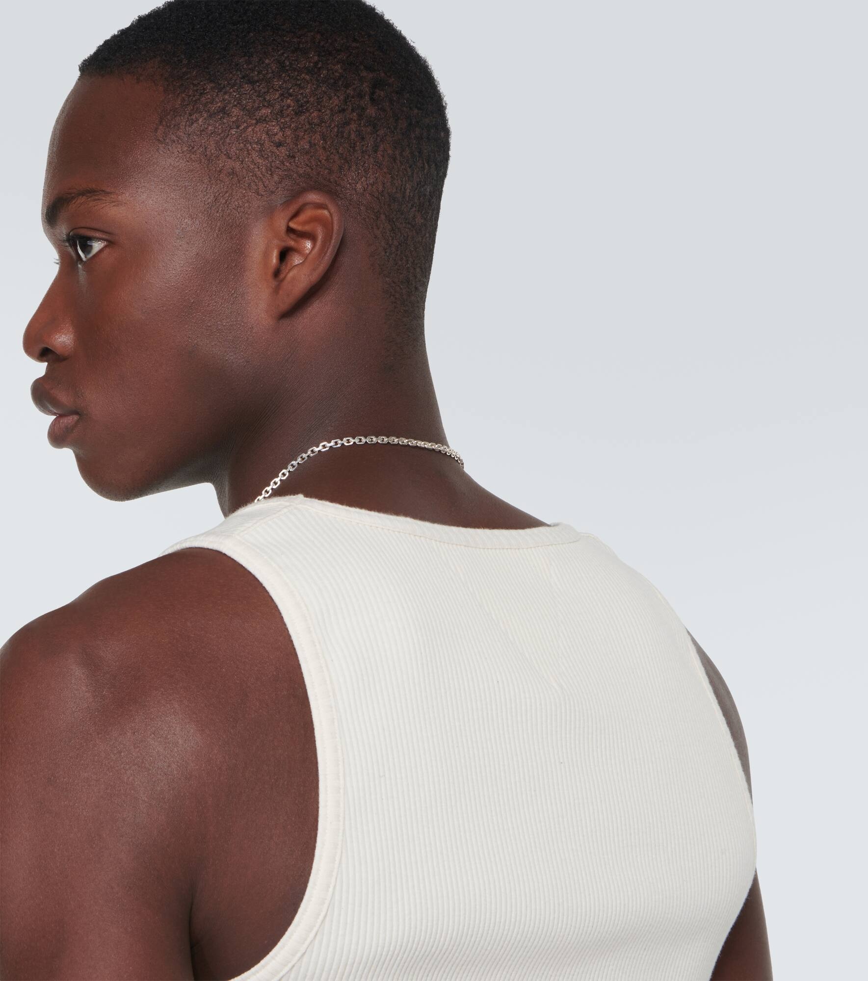 Ribbed-knit cotton-blend jersey tank top - 5