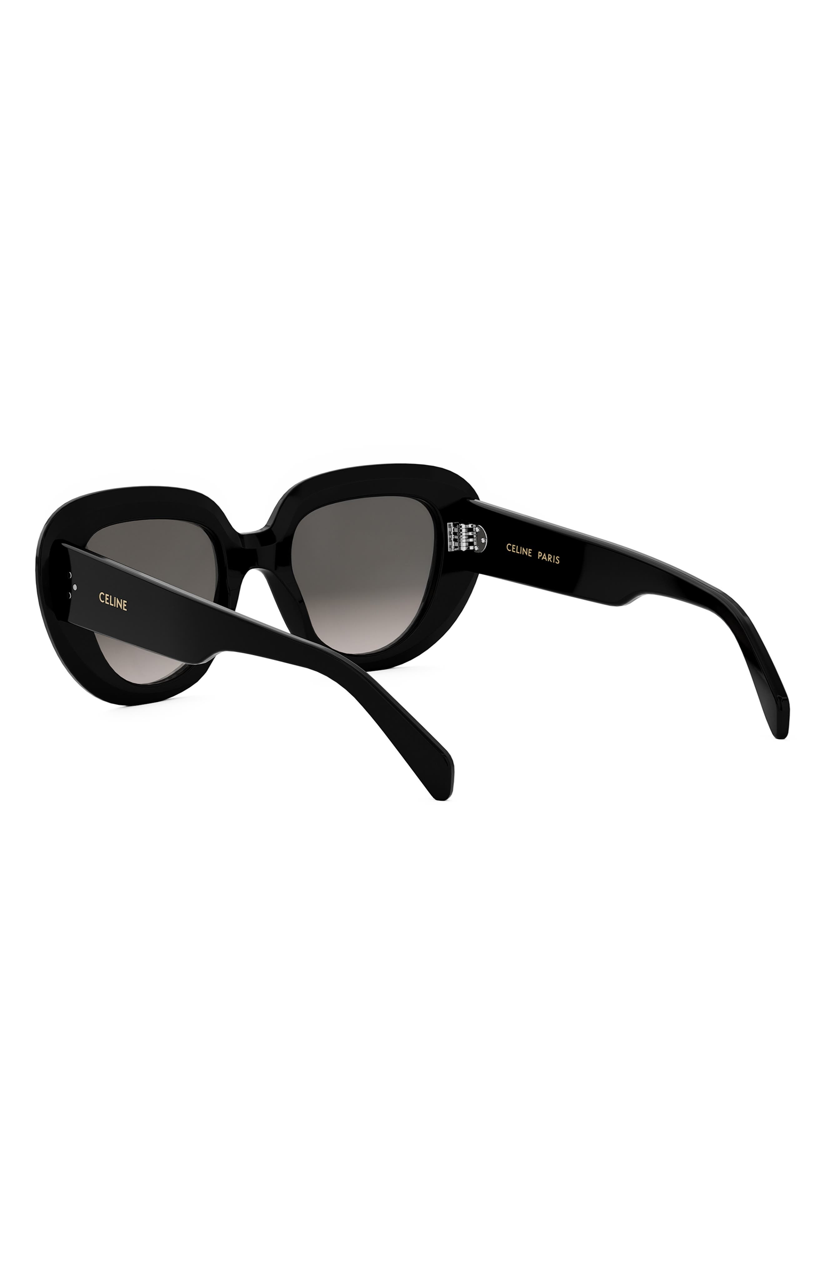 CELINE Bold 3 Dots 51mm Gradient Butterfly Sunglasses in Shiny Black /Gradient Smoke at Nordstrom - 4