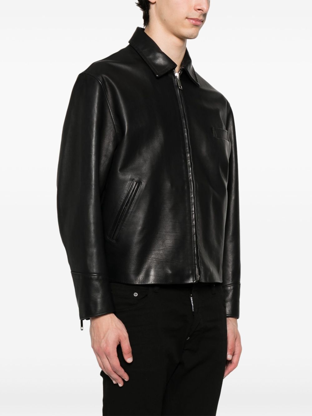 leather bomber jacket - 3