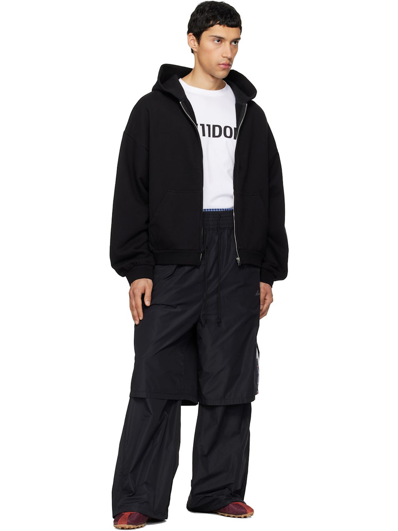 We11done Black 'WE11DONE' Zip-Up Hoodie outlook