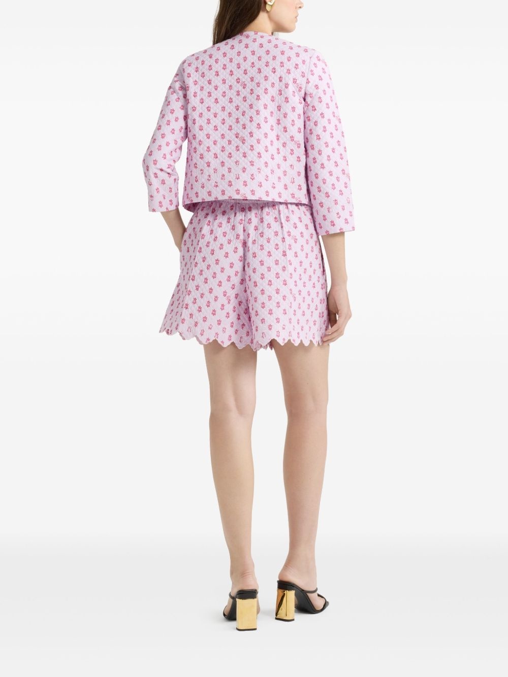 floral-print quilted jacket - 3