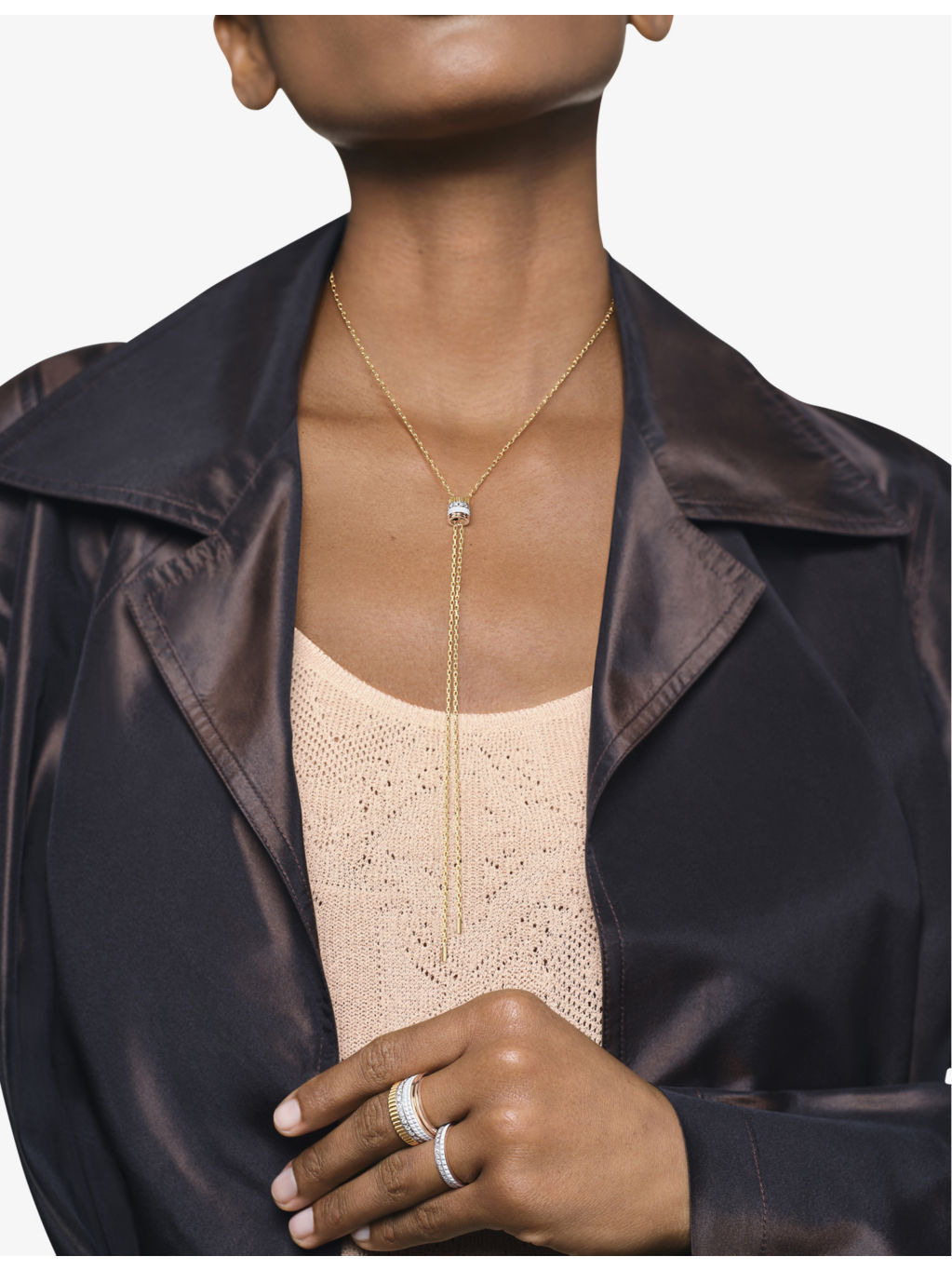 Quatre White Edition 18ct yellow-gold, white-gold, rose gold, white ceramic and 18ct diamond necklac - 2