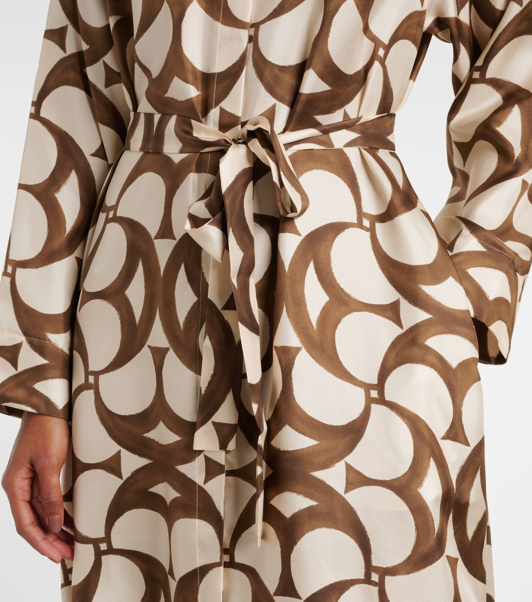Ileana printed silk twill shirt dress - 5