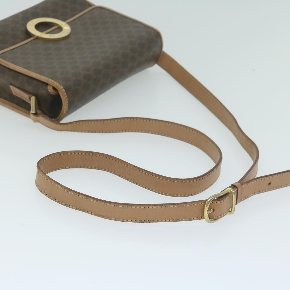 CELINE Macadam Canvas Shoulder Bag Pvc Brown - 8