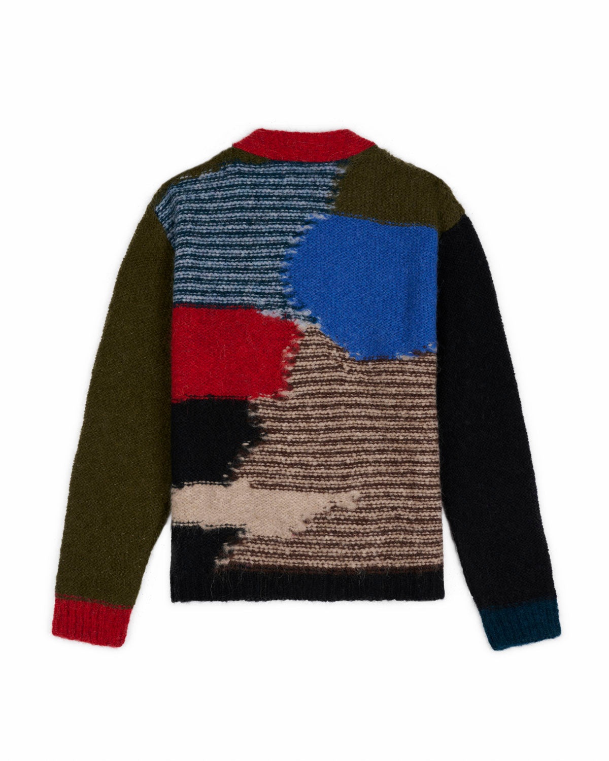 Mixed Pattern Cardigan - Olive Multi - 2