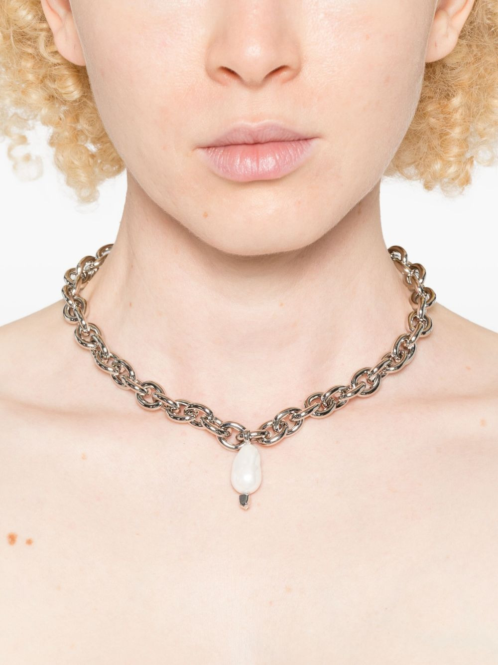pearl-drop chain necklace - 2