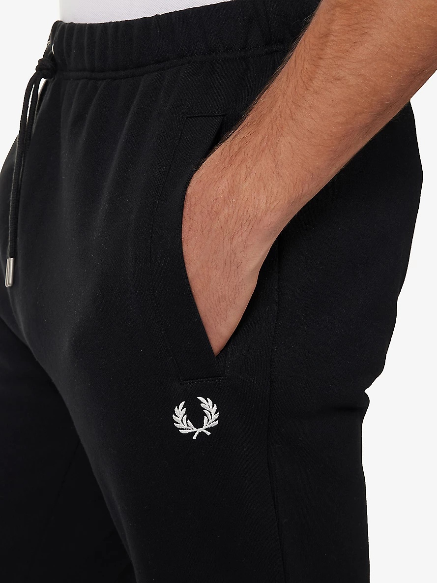 Logo-embroidered contrast-trim cotton-jersey jogging bottoms - 5