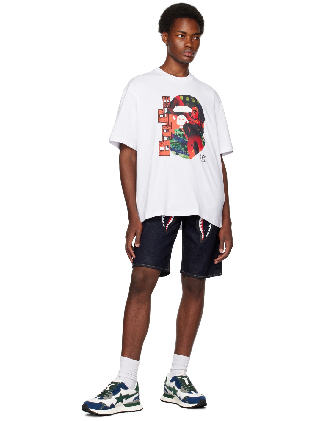 White & Navy Roadsta Express #2 Sneakers - 5