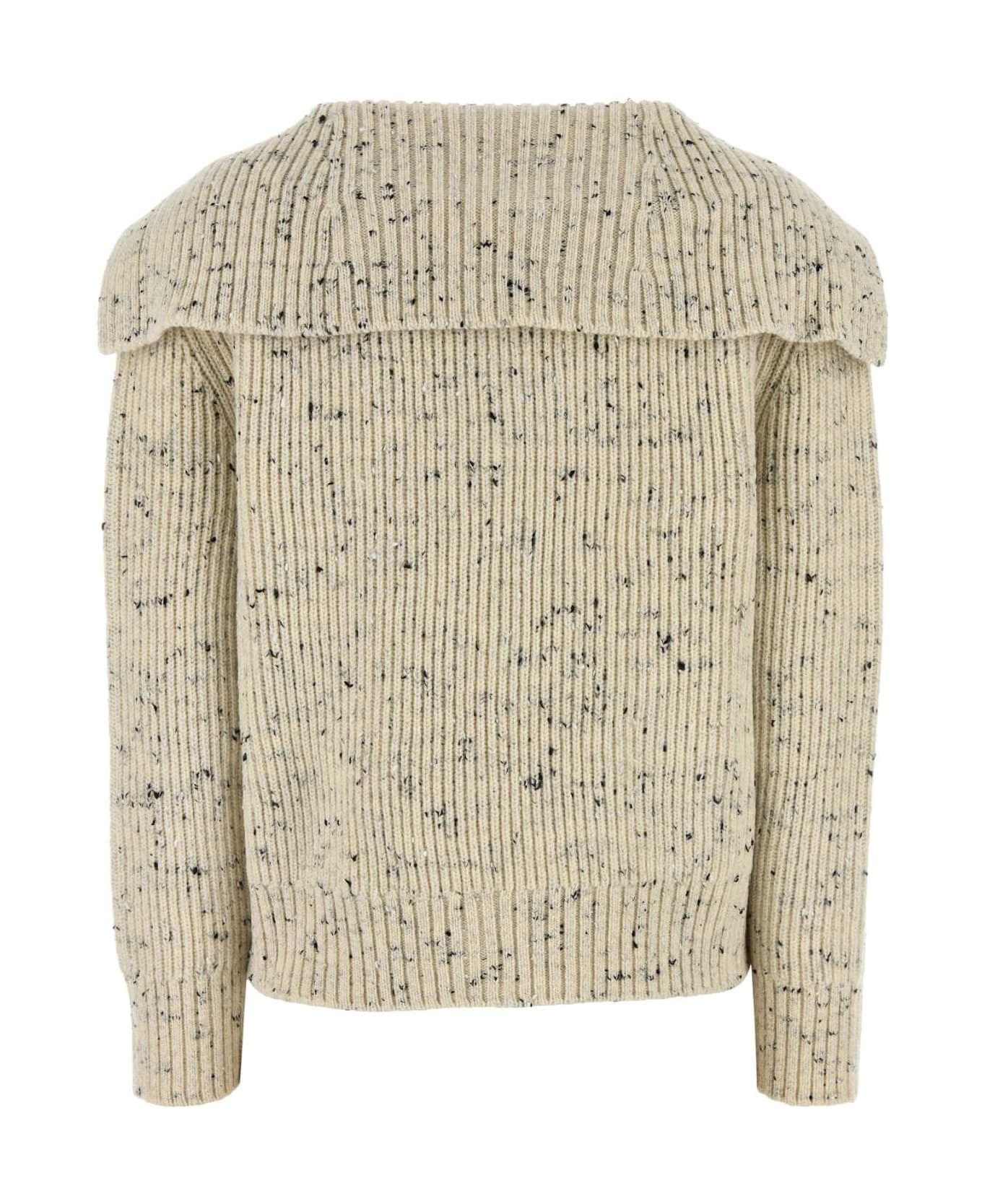 Two-tone Wool Blend Cardigan - 2