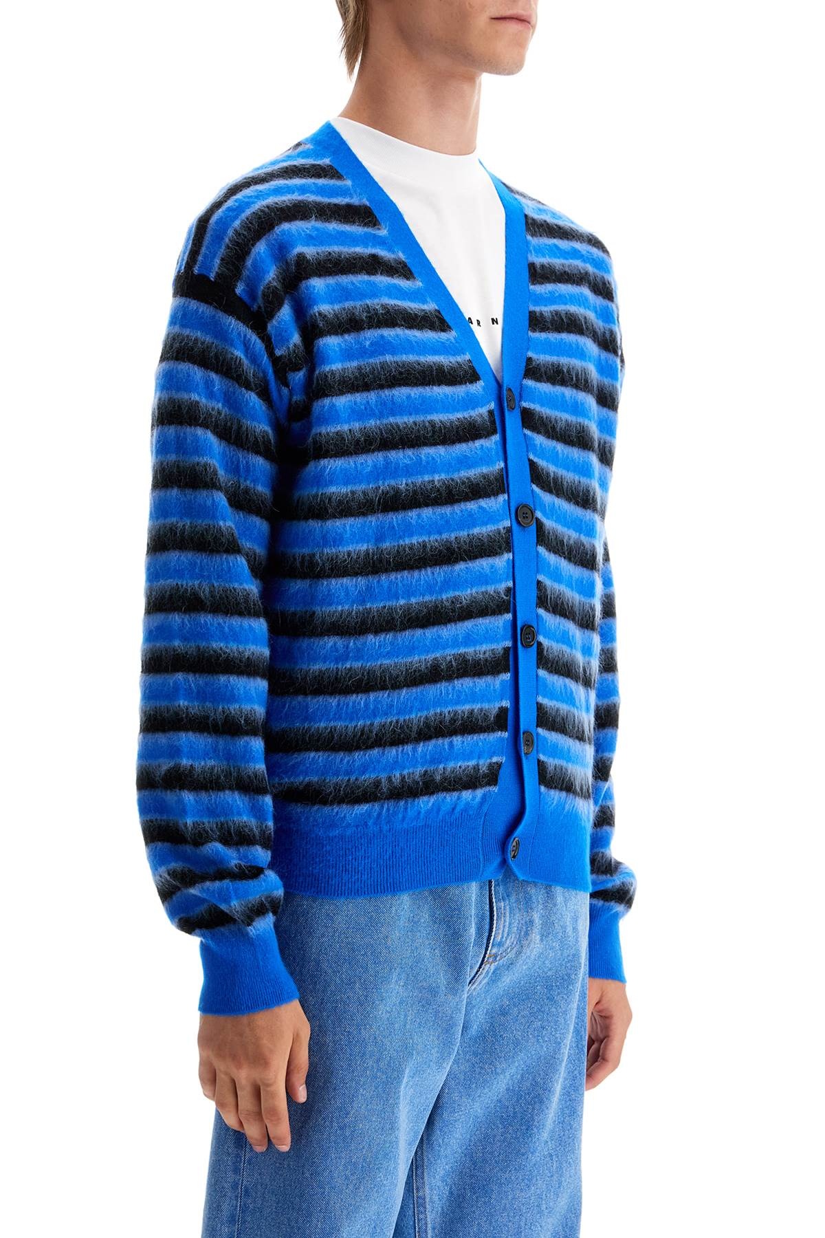 STRIPED WOOL AND MOHAIR CARDIGAN - 3