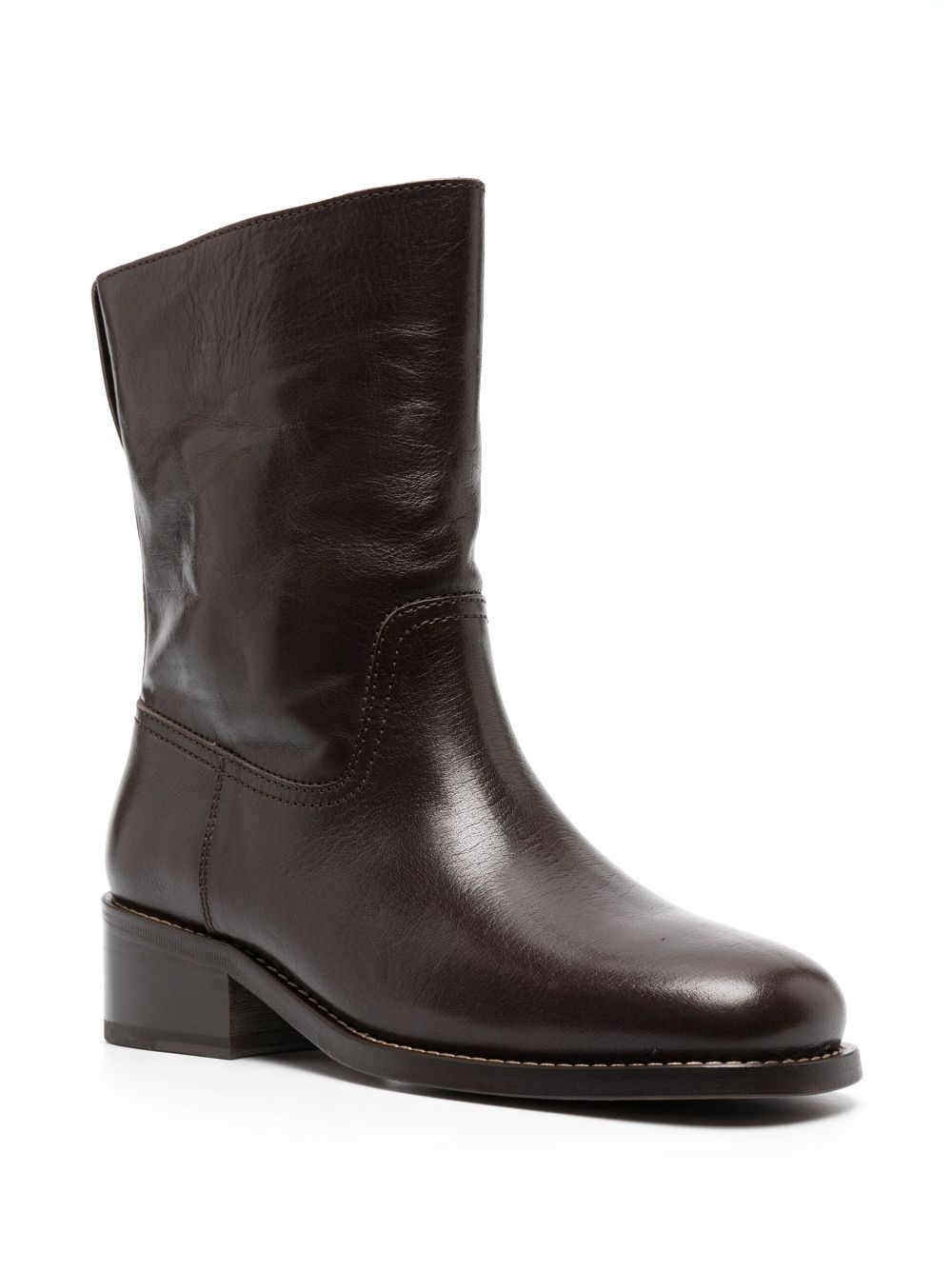 ankle-length leather boots - 2