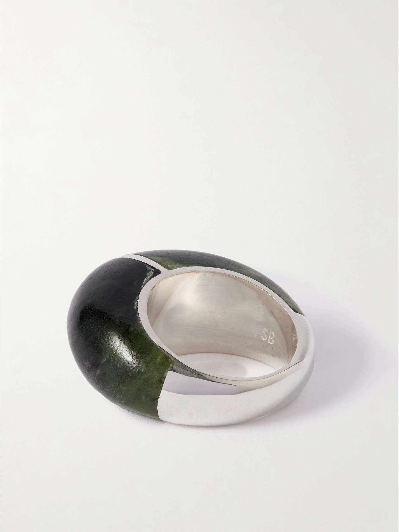 Division silver jade ring Black - 3