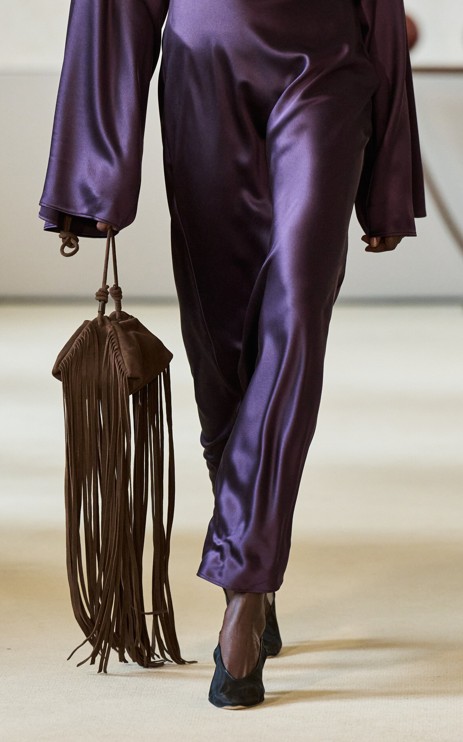 Evinka Draped Silk Maxi Dress purple - 5