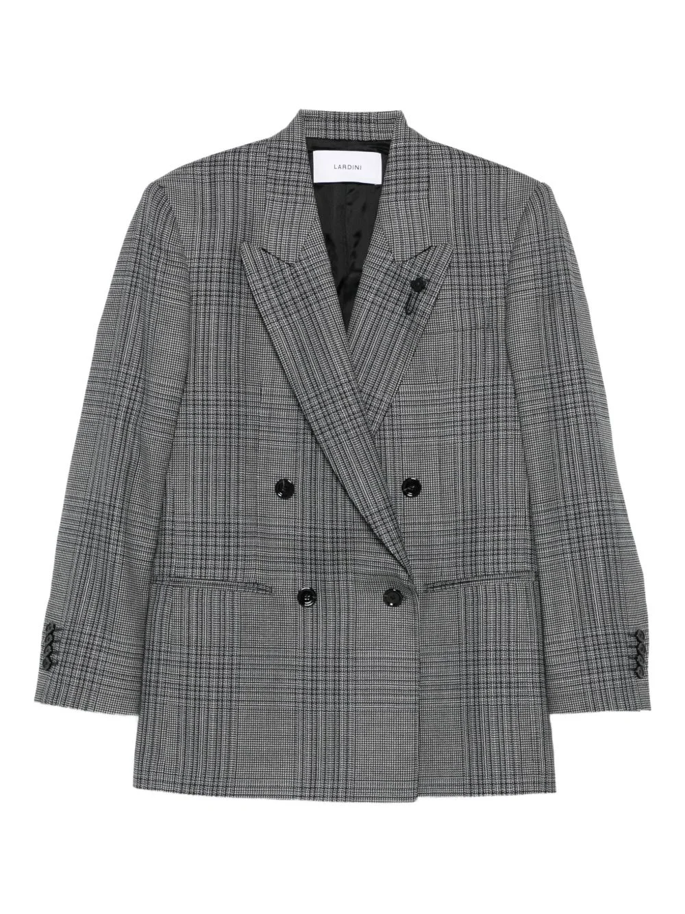double-breasted checked blazer - 1