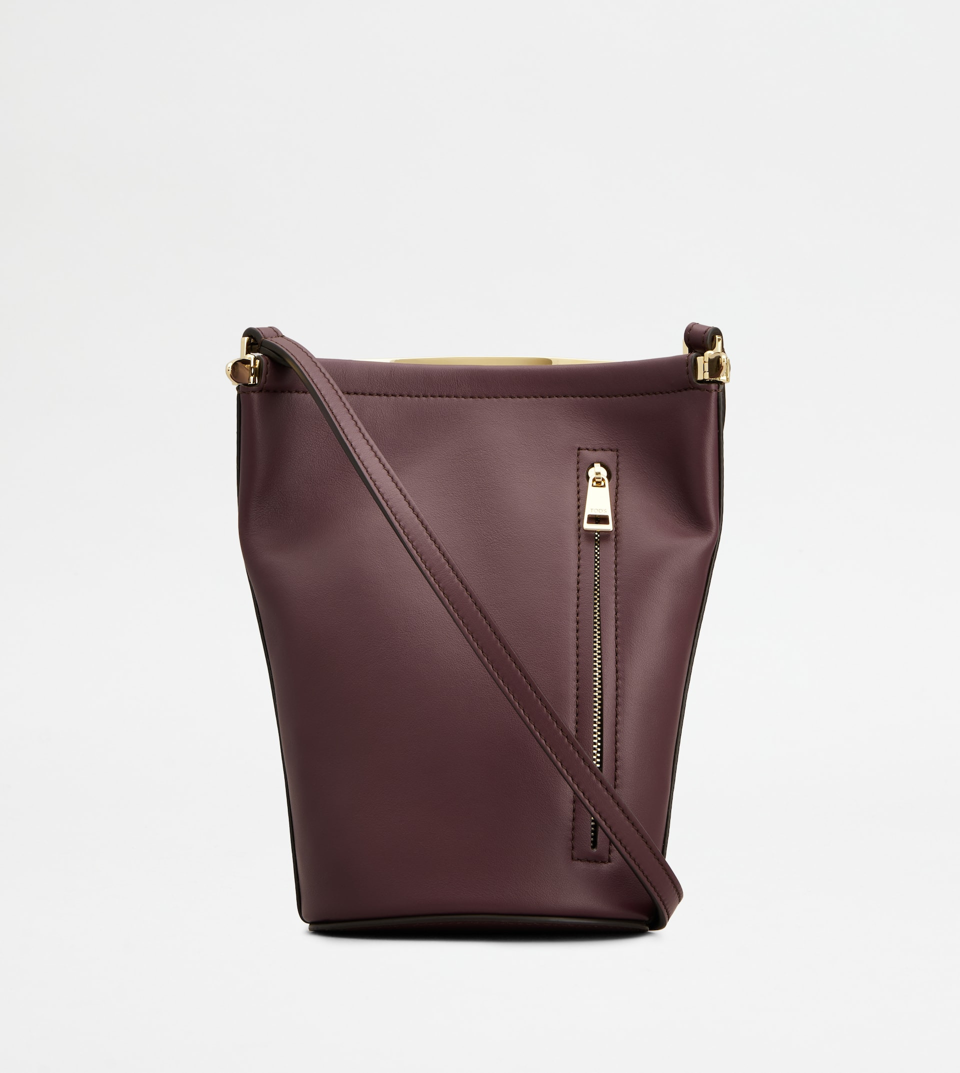 TOD'S MAGENTA BAG BUCKET BAG IN LEATHER MINI - BURGUNDY - 3