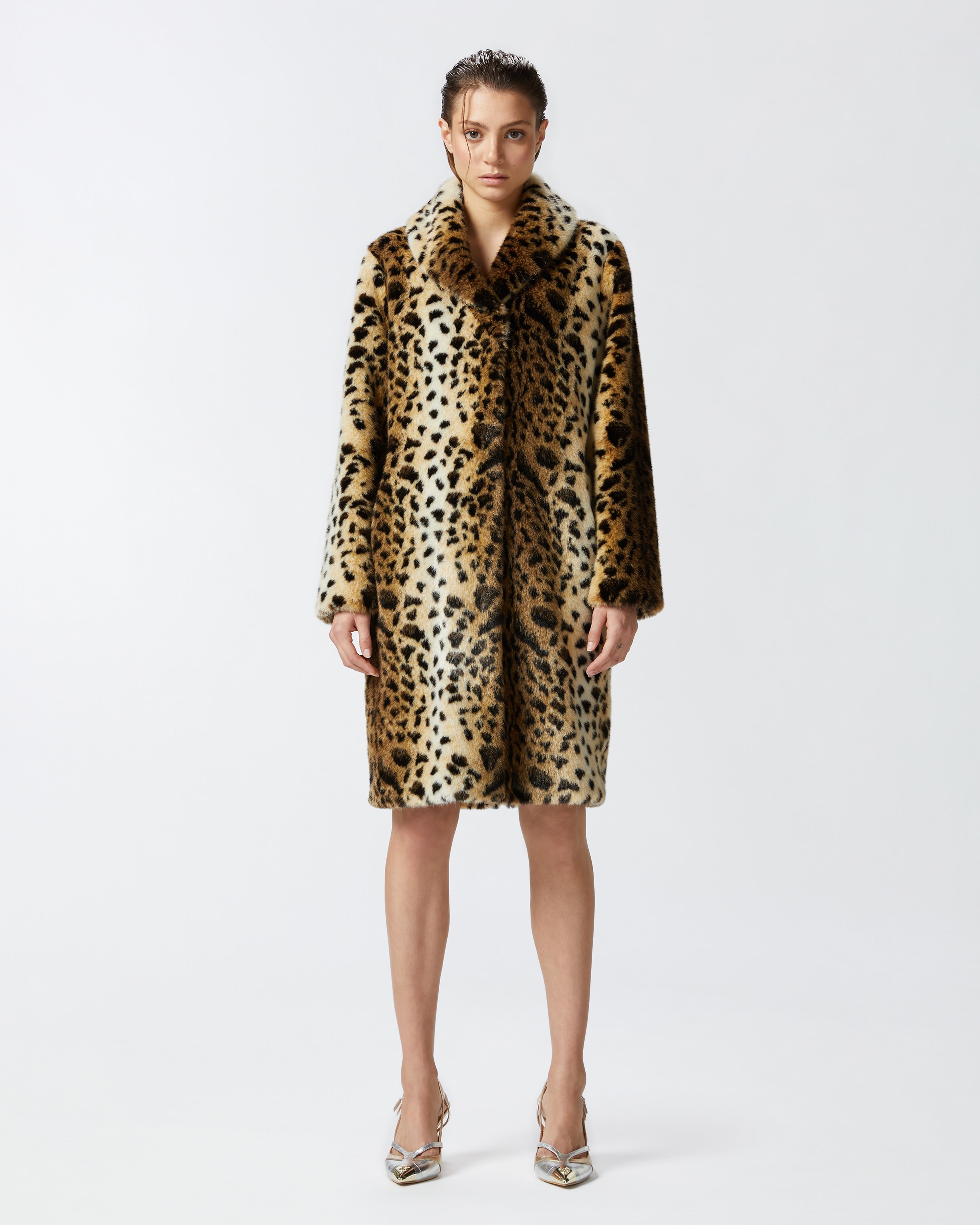 SPOTTED FUR EFFECT COAT - 2