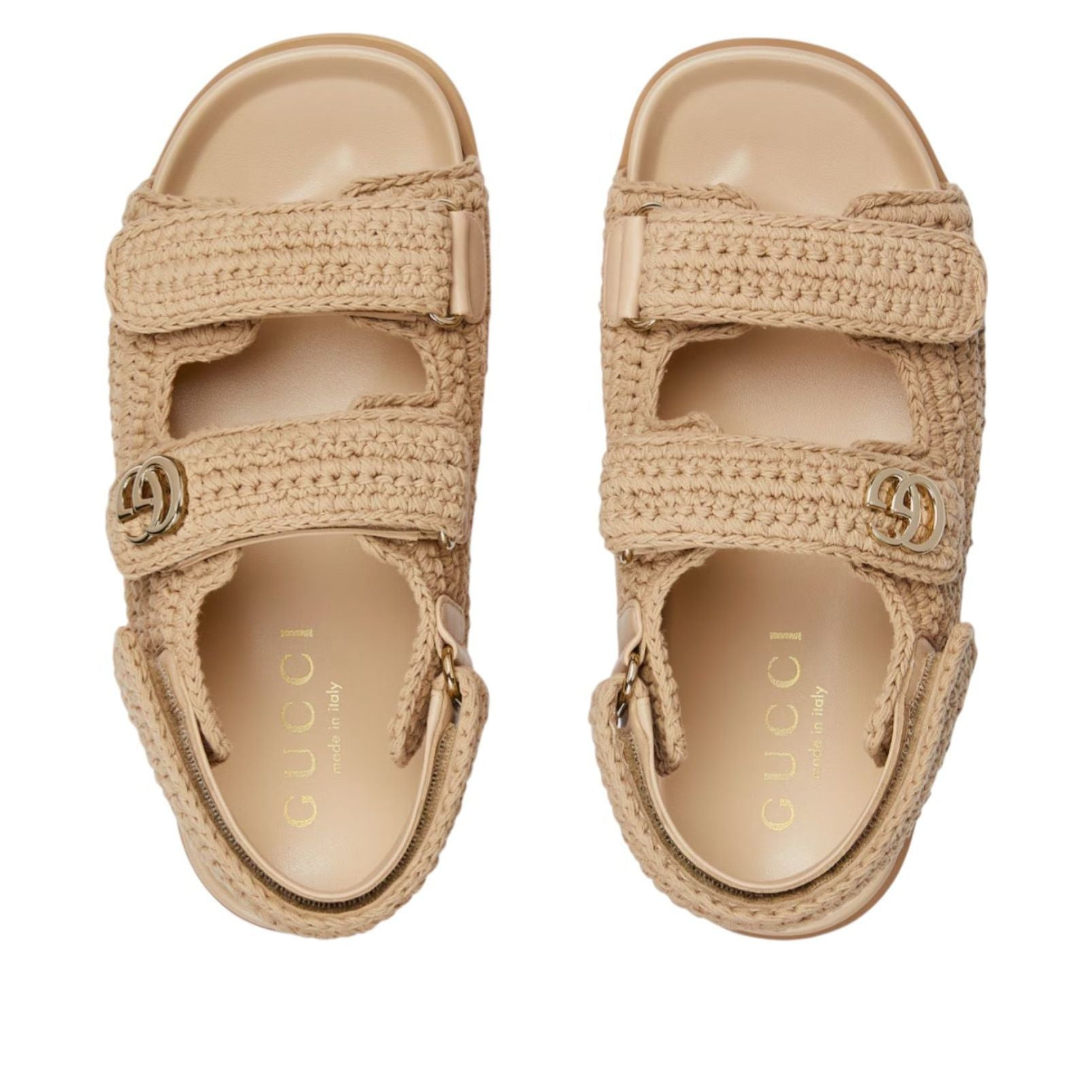 (WMNS) Gucci GG Sandals 'Beige Cotton Crochet' 835086-FAEQ2-9552 - 5