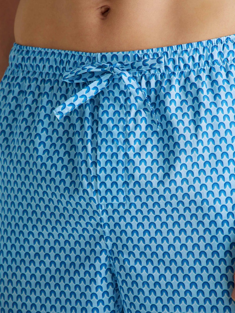 Men's Lounge Trousers Ledbury 65 Batiste Cotton Blue - 5