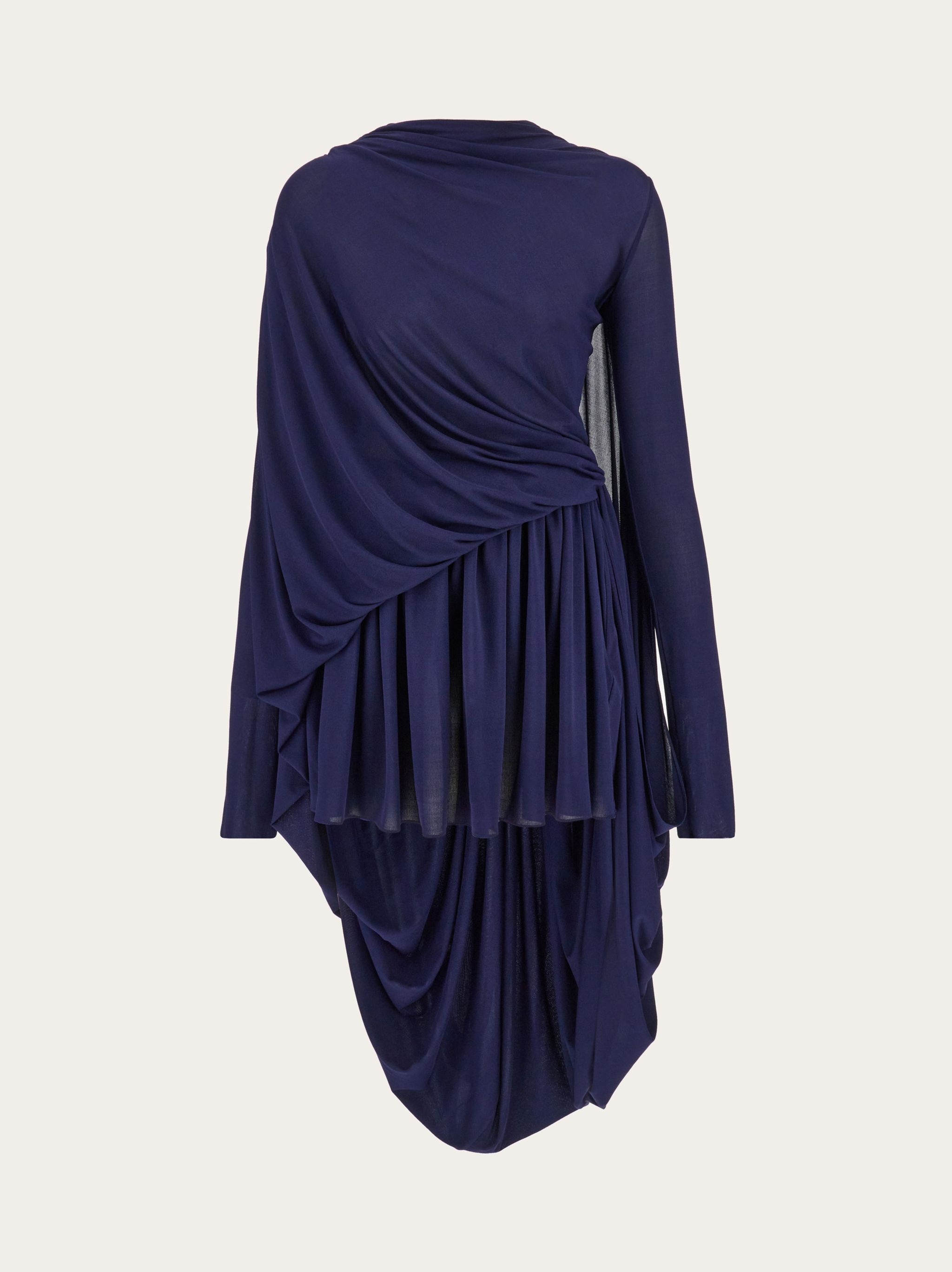 Asymmetric drape dress - 1