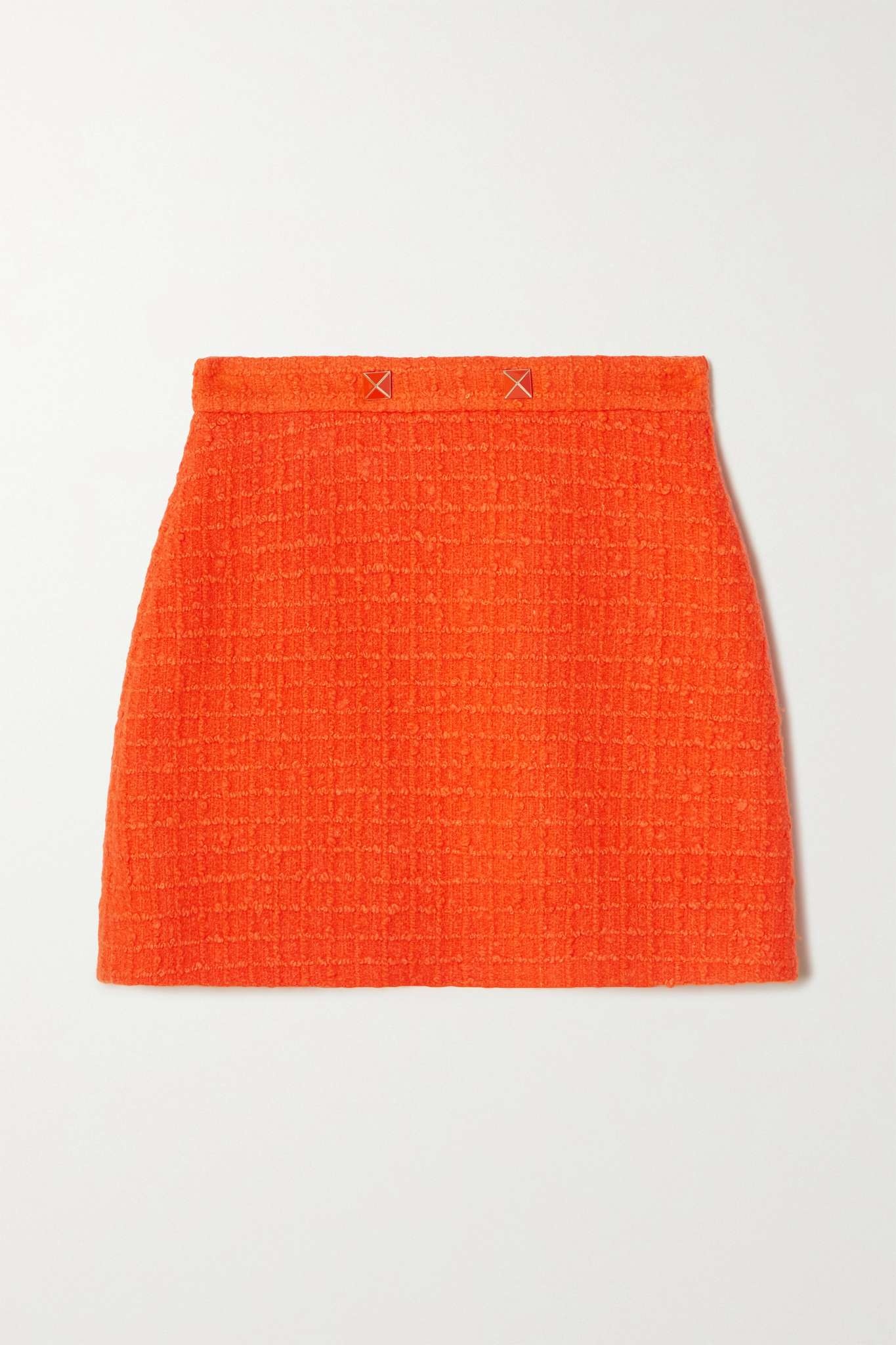 Studded wool-blend tweed mini skirt - 1