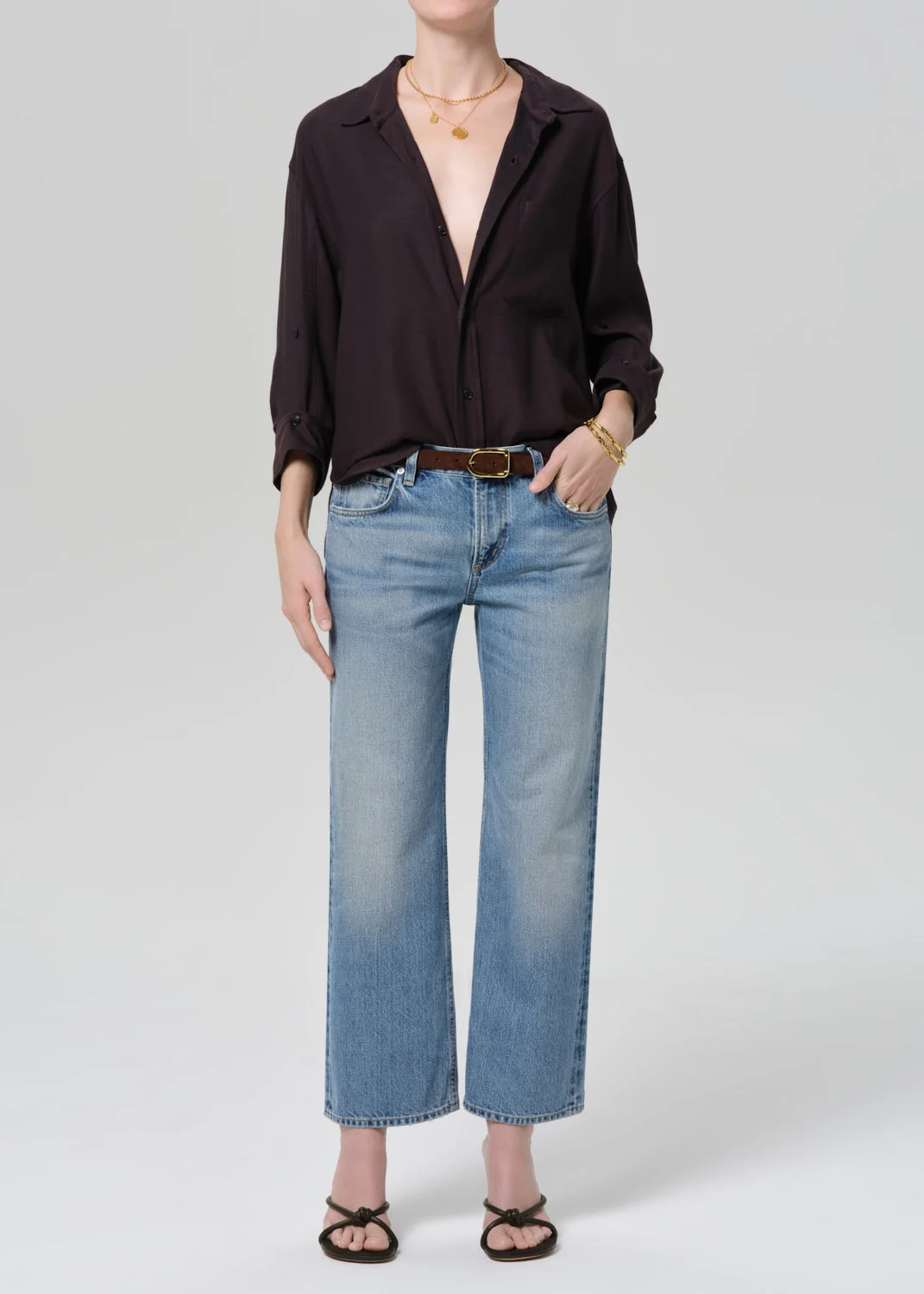 Kayla Shirt In Brown - 1