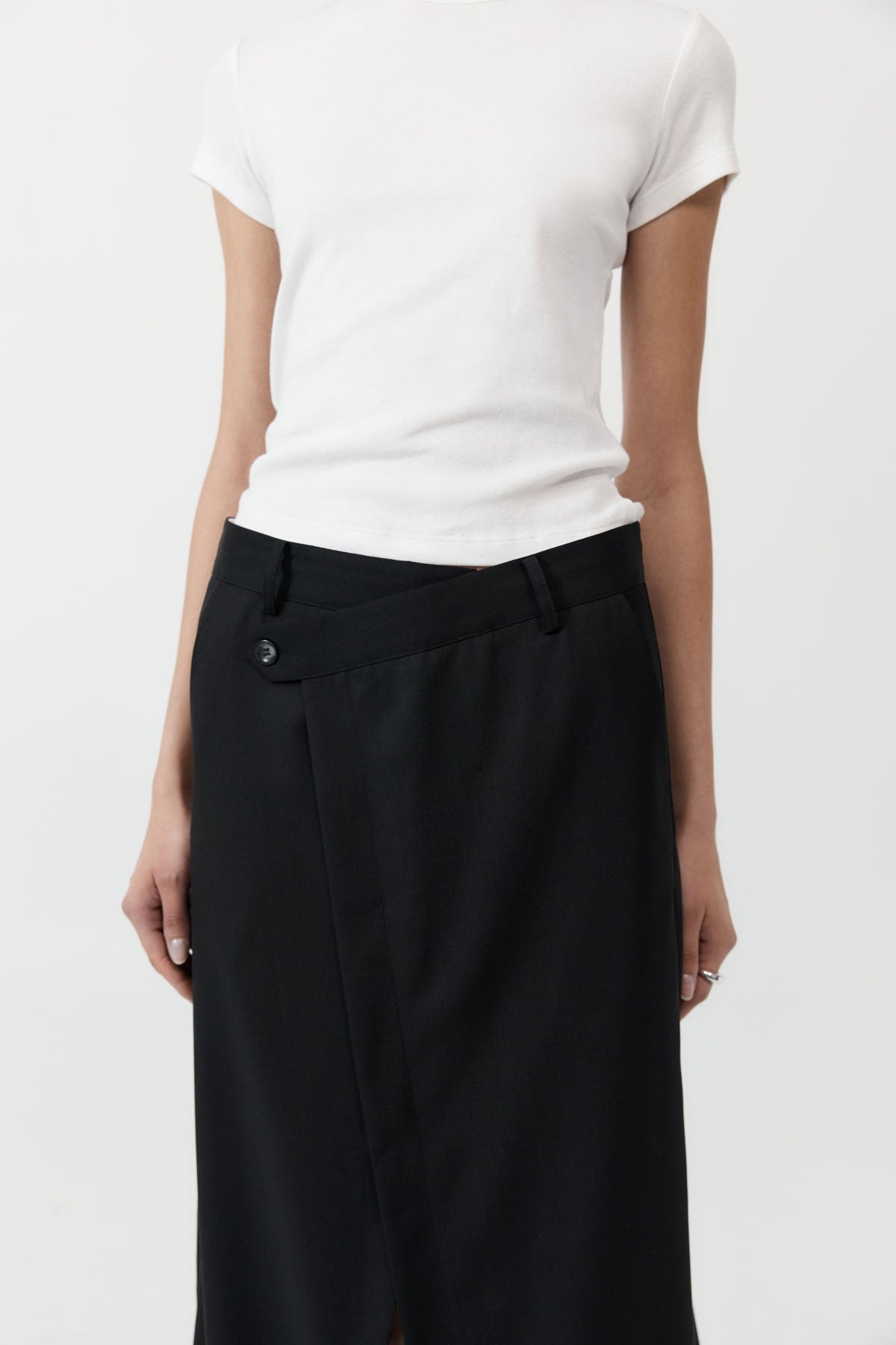 Deconstructed Waist Maxi Skirt - Black - 4