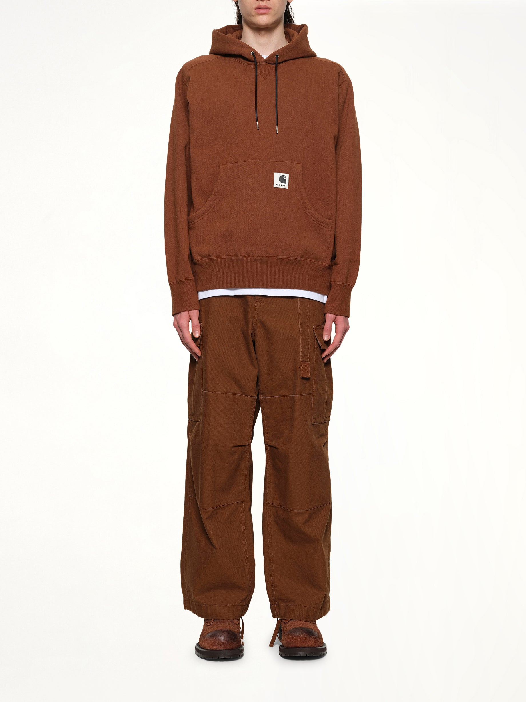 Carhartt WIP Cotton Jersey Hoodie in Dark Beige - 7