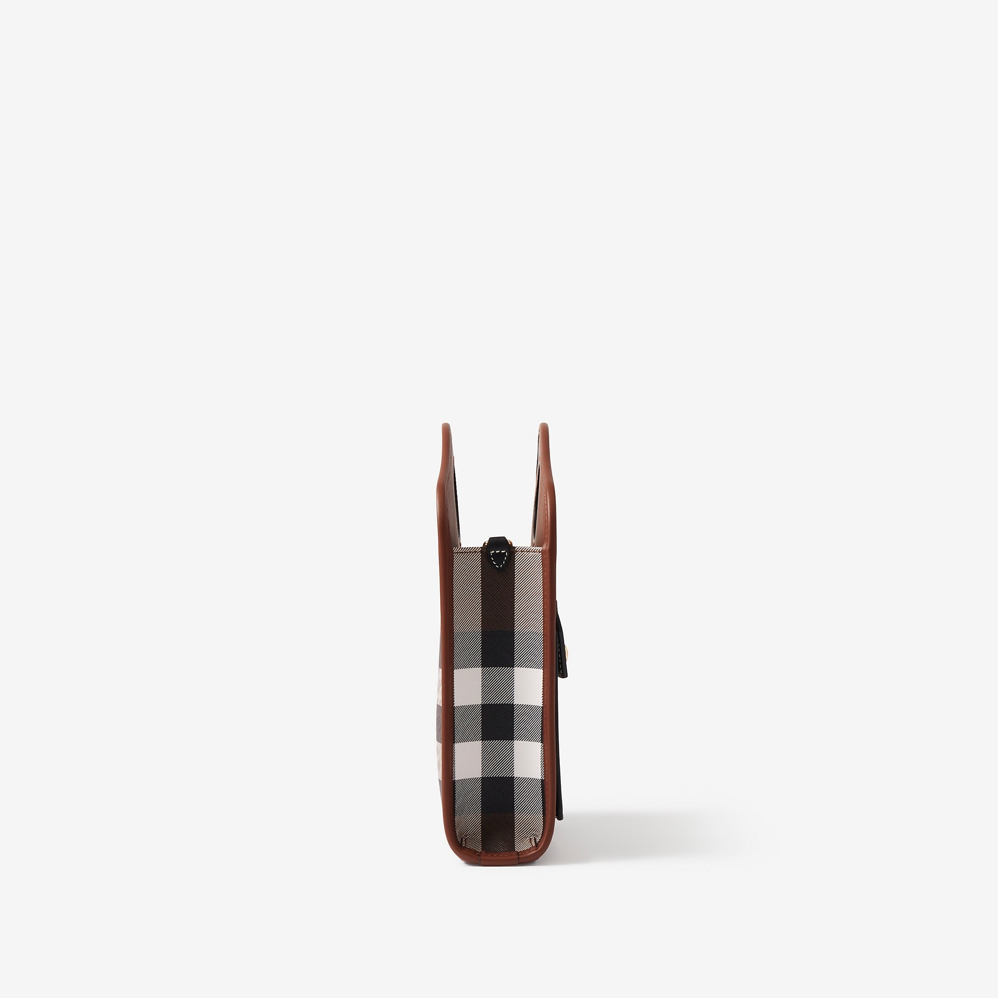 Check and Leather Mini Pocket Bag - 2