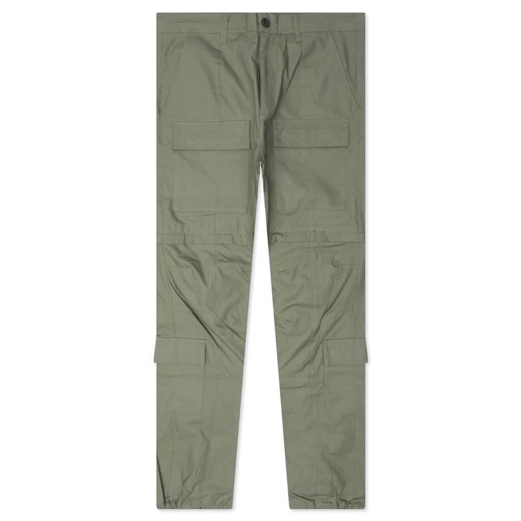 RIPSTOP ZIP CARGO PANT - OLIVE - 1