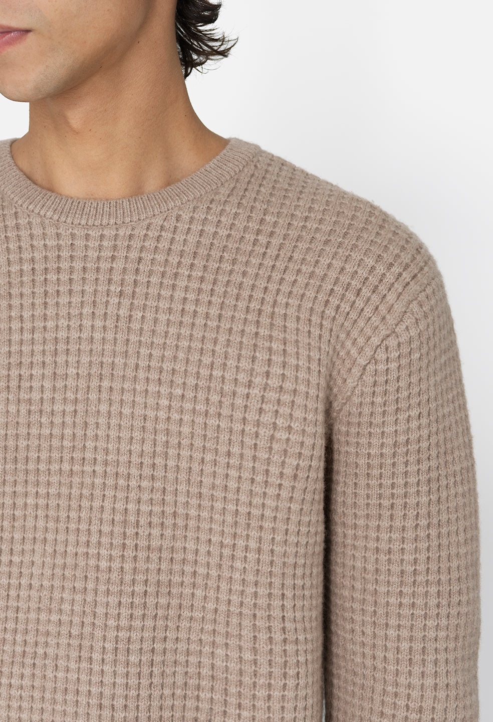 WOOL WAFFLE KNIT CREW - 6