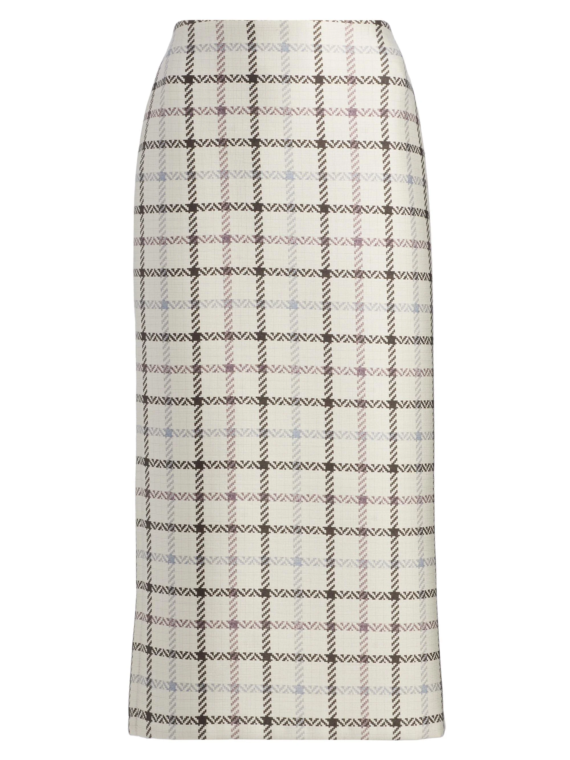 Women's Mercer Plaid Pencil Skirt - Windowpane Plaid - 1
