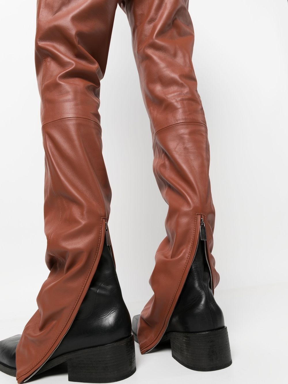 Lea buckled leather trousers - 5